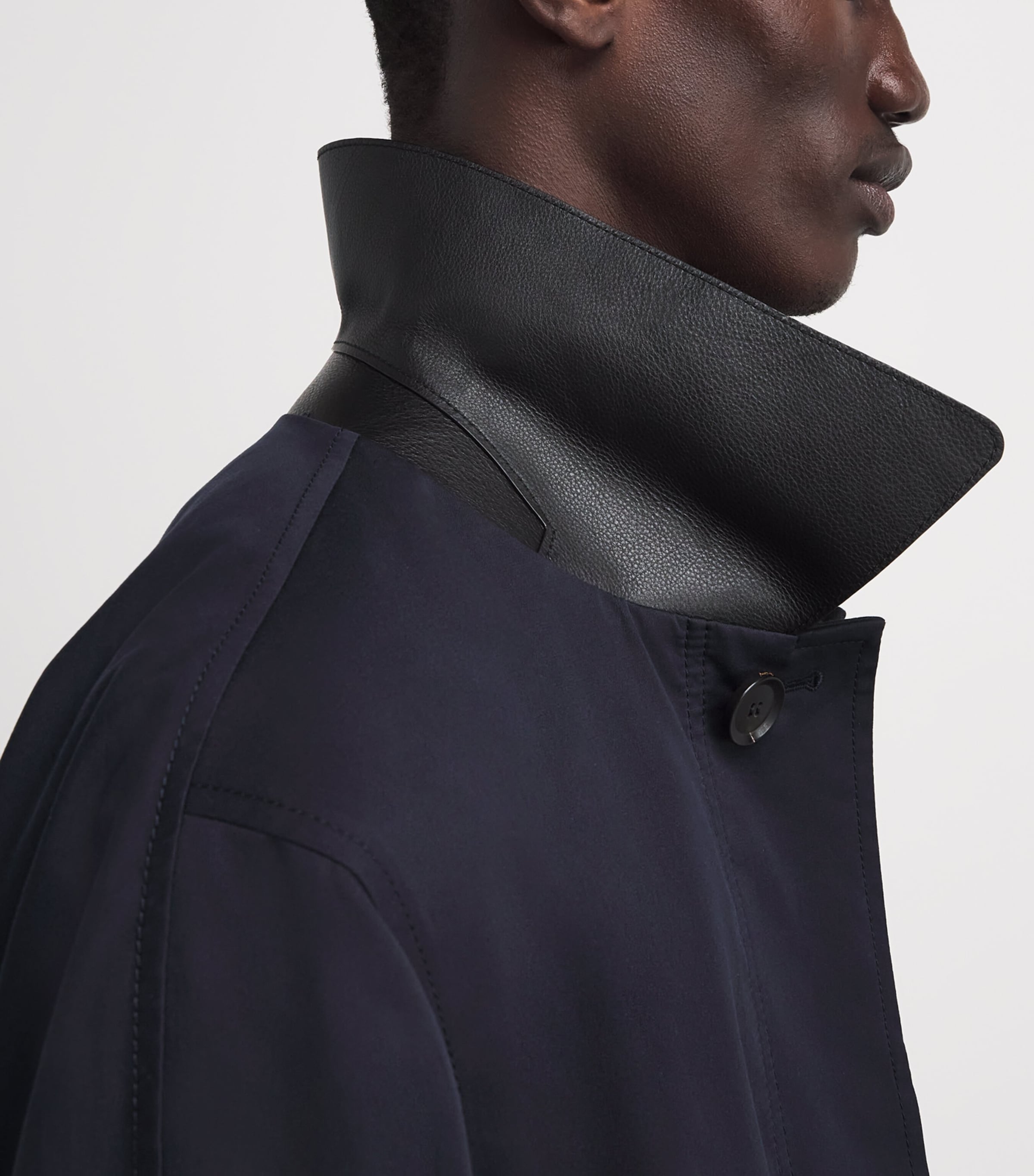 Brioni Mens Leather-Trim Reversible Jacket Image 3