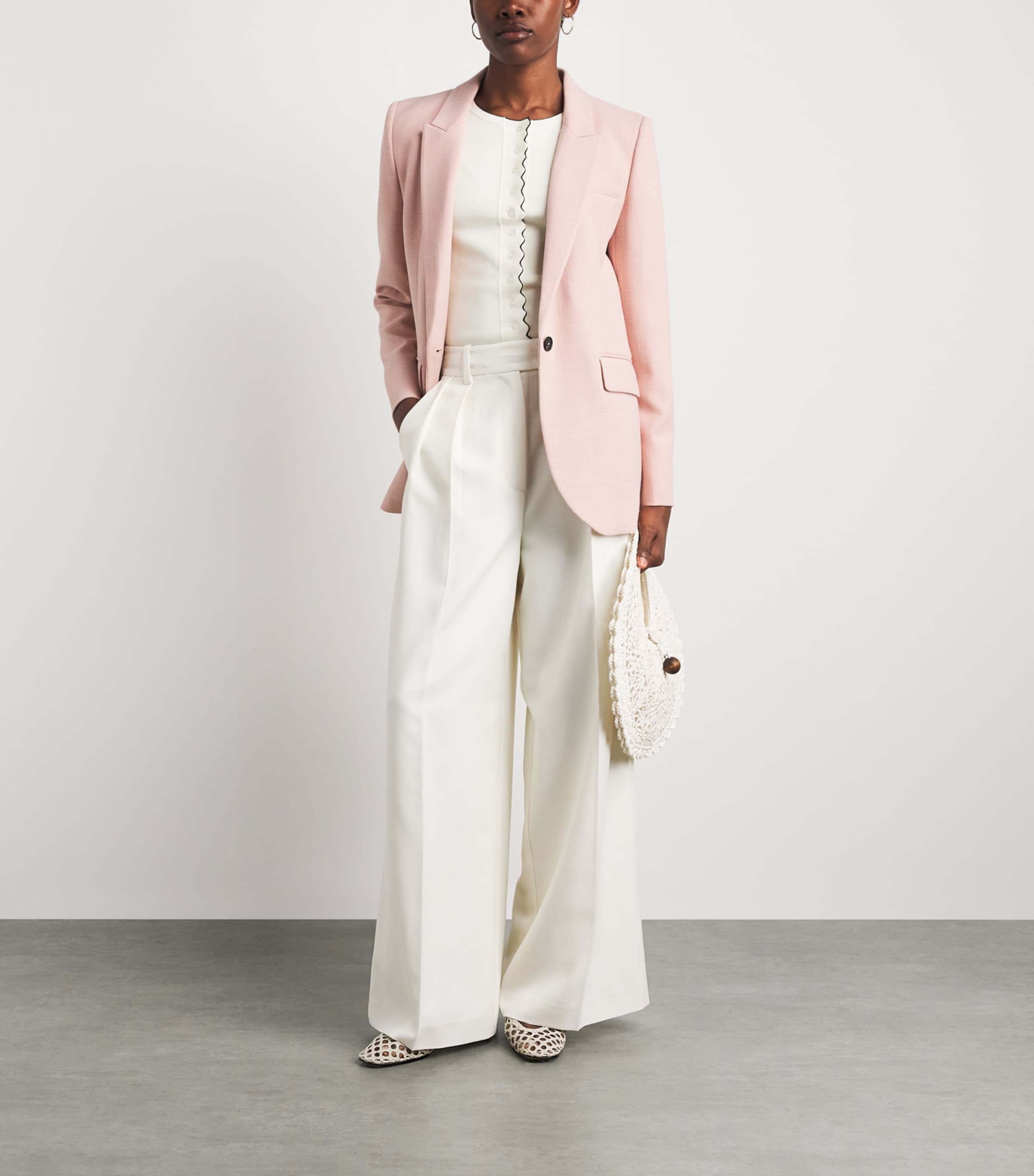 ME+EM Womens Twill Blazer Blush Pink Image 2