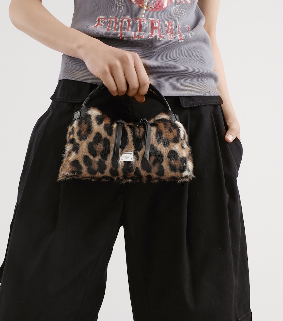 Goat Hair Vittoria Top-Handle Bag HY13M-LEO NEW Image 2