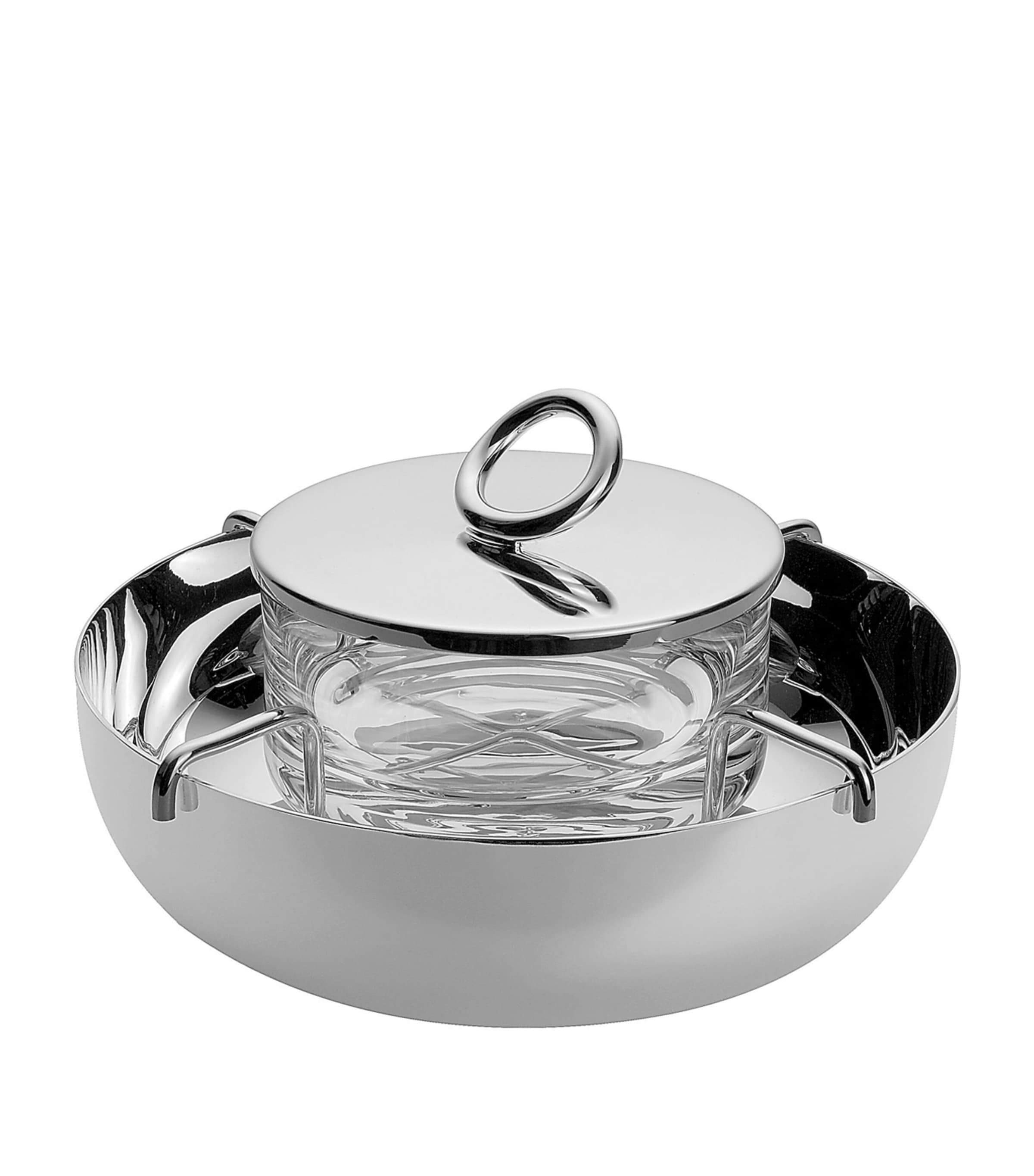 Christofle Vertigo Silver-plated Metal Caviar Set In Silver