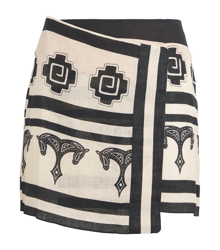 Linen Roots Mini Skirt ECRU /BLACK Image 1