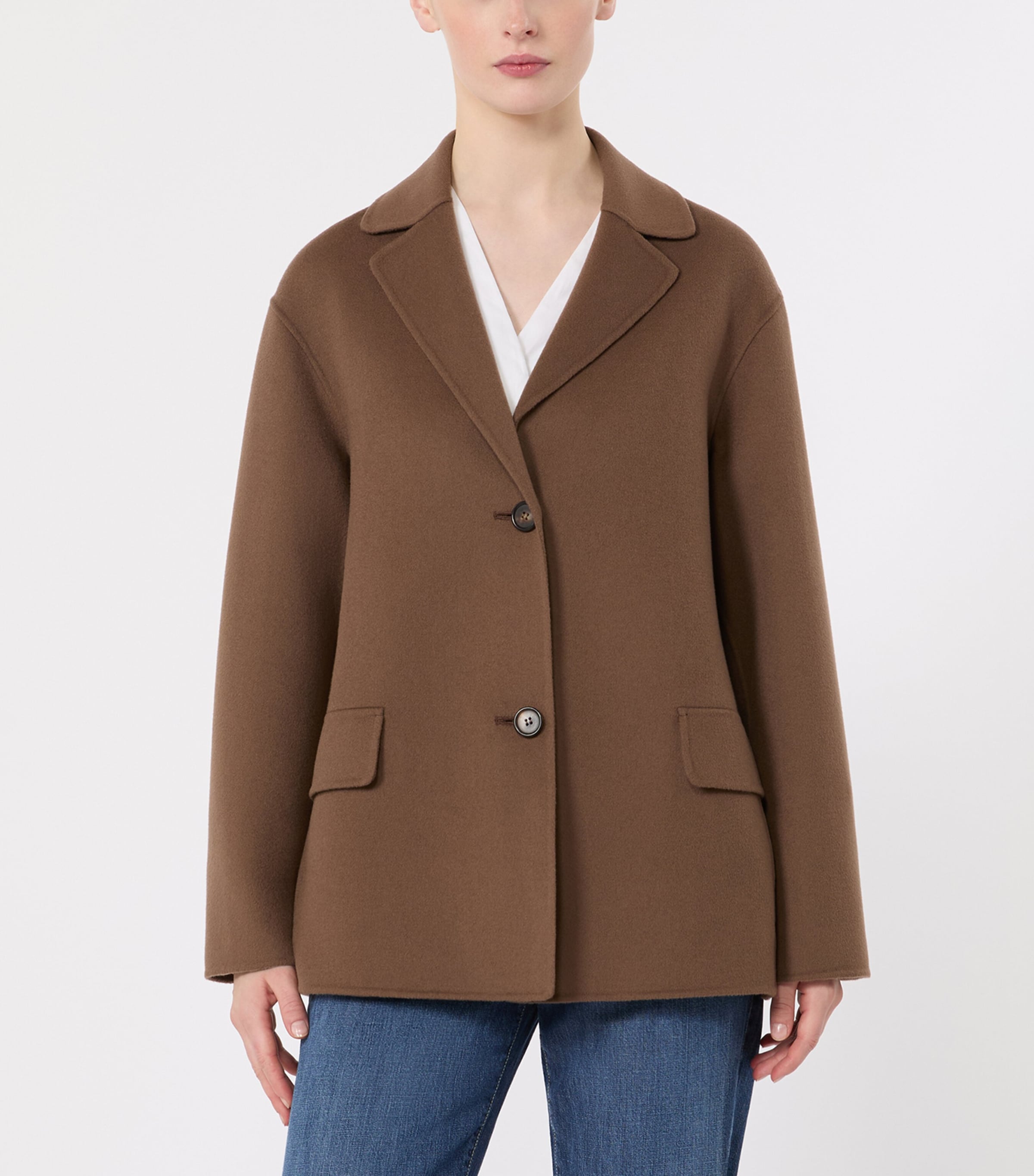 Max Mara Womens Wool Single-Breasted Blazer Mud Image 3