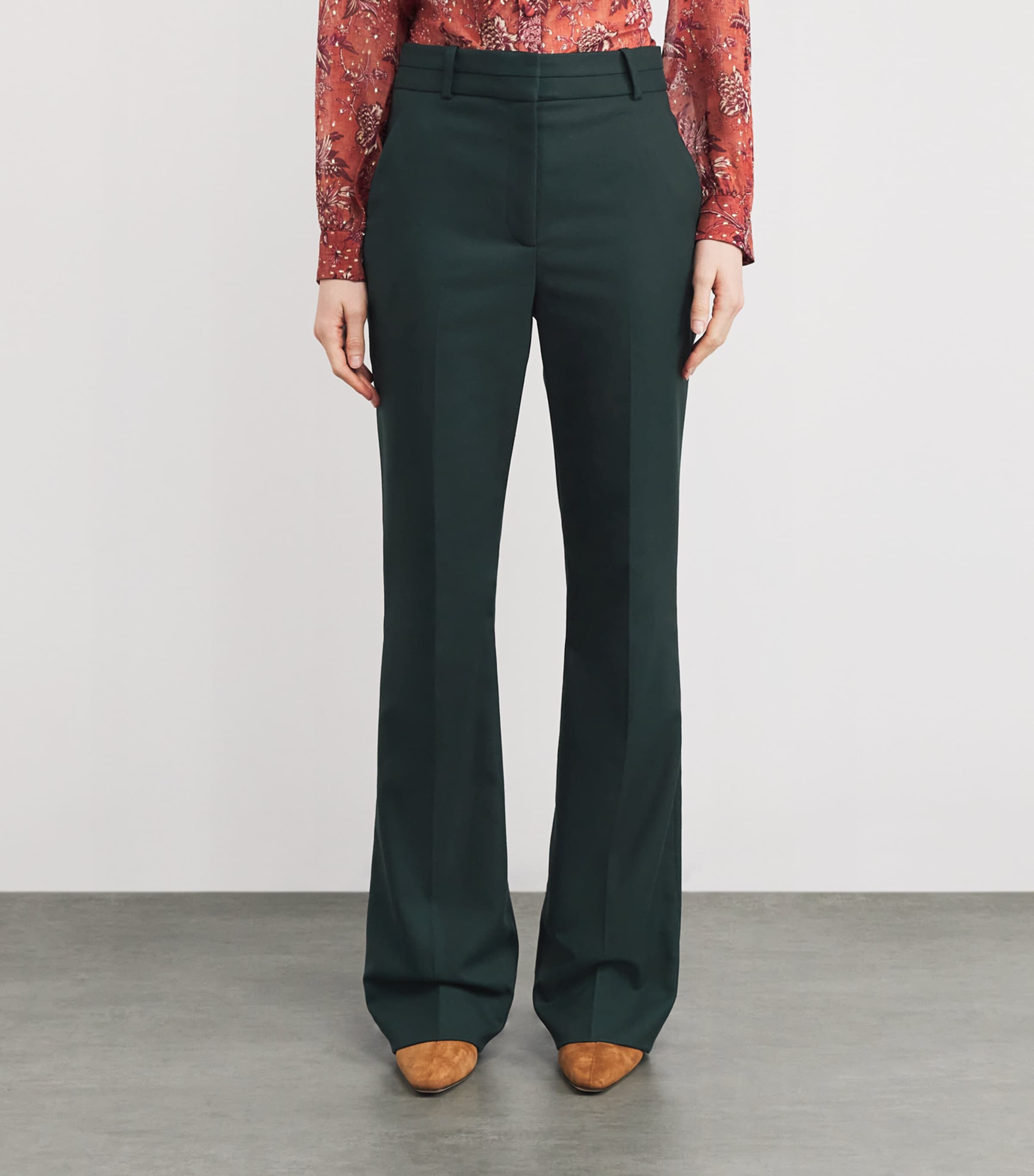 Twill Melvin Tailored Trousers G0735 DRK HUNTR GRN Image 3