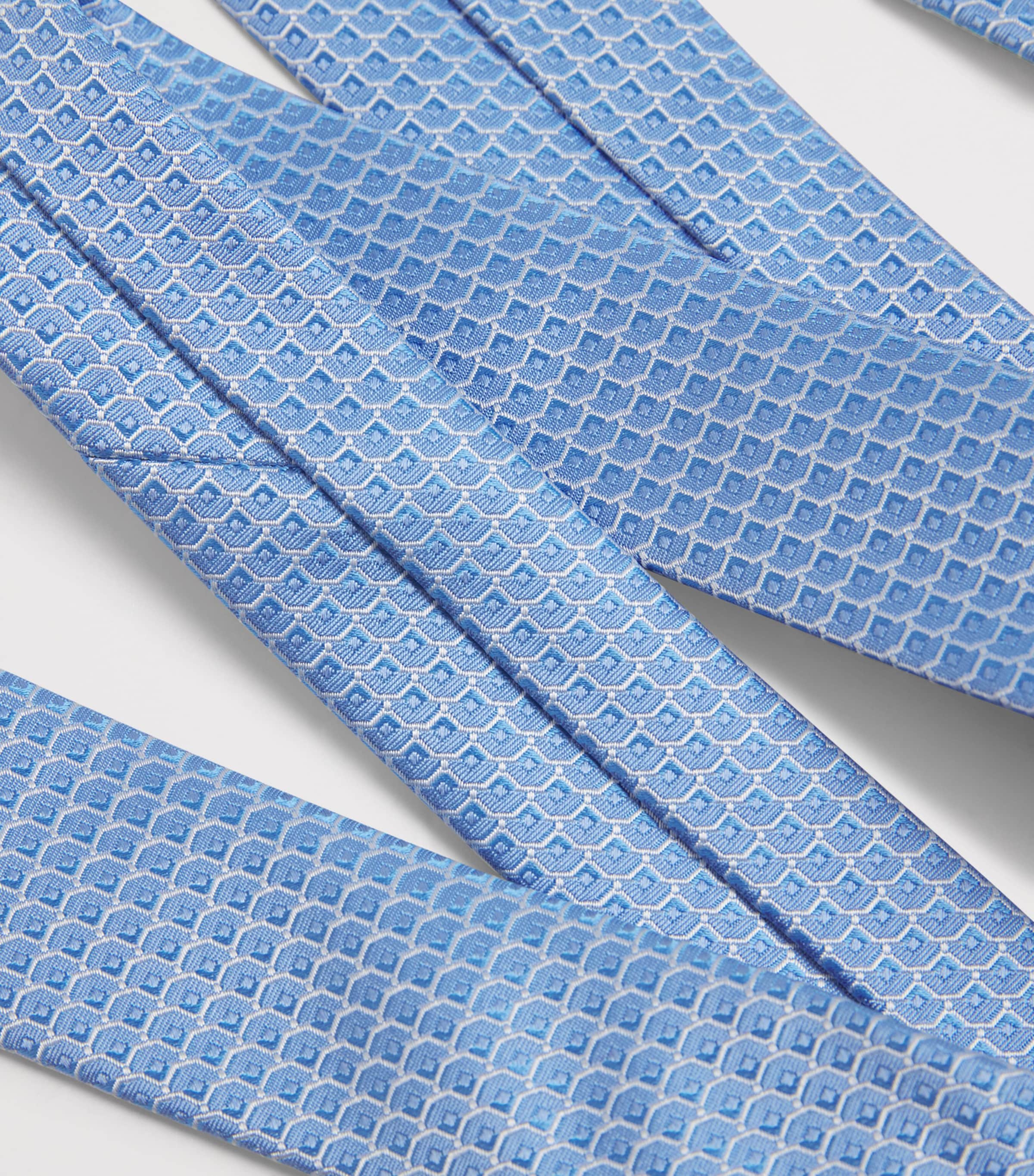 Silk Geometric Tie 20 LIGHT BLUE Image 3