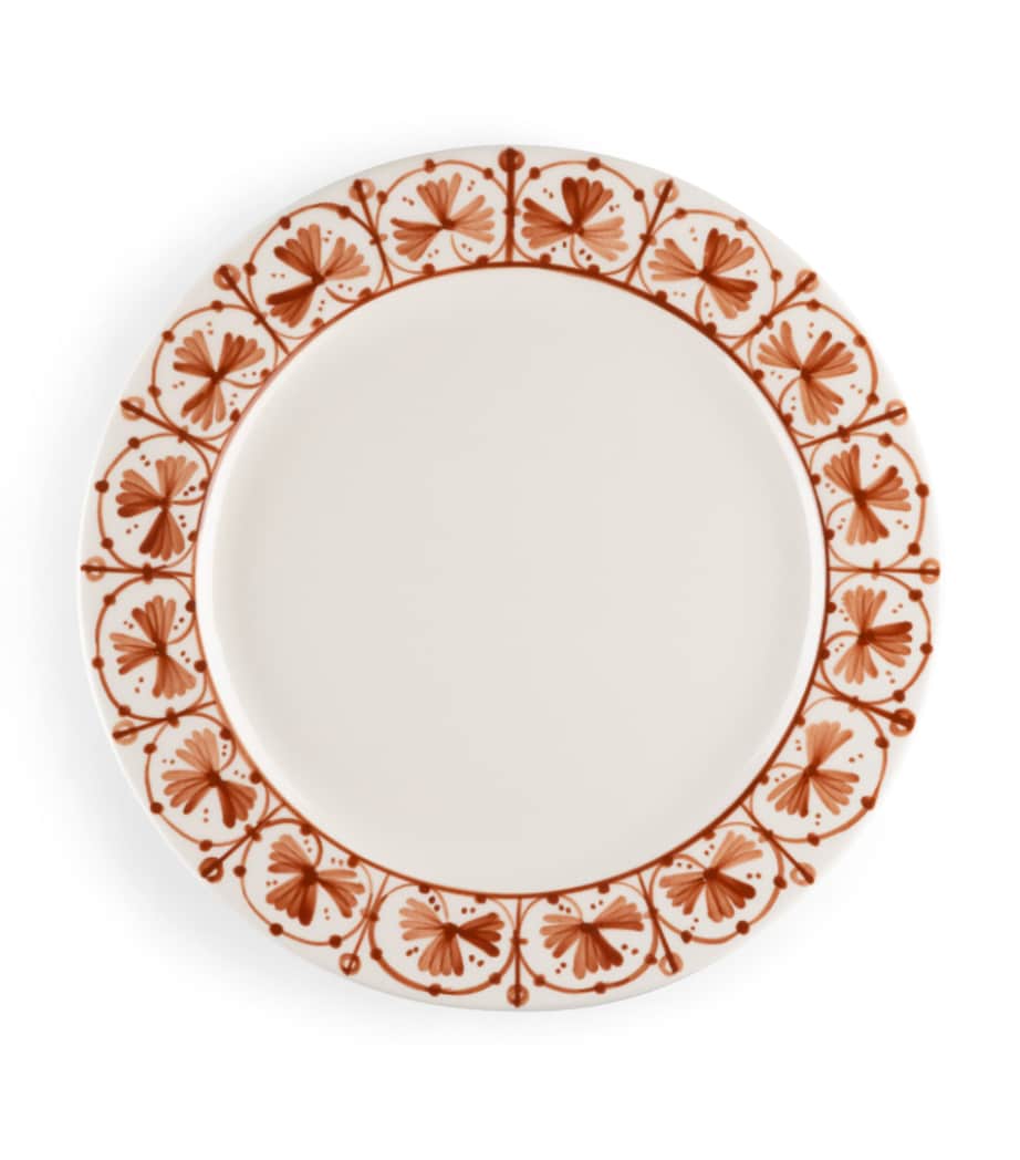 Set of 4 Seville Starter Plates (22cm) WHITE/ TERRACOTTA Image 1