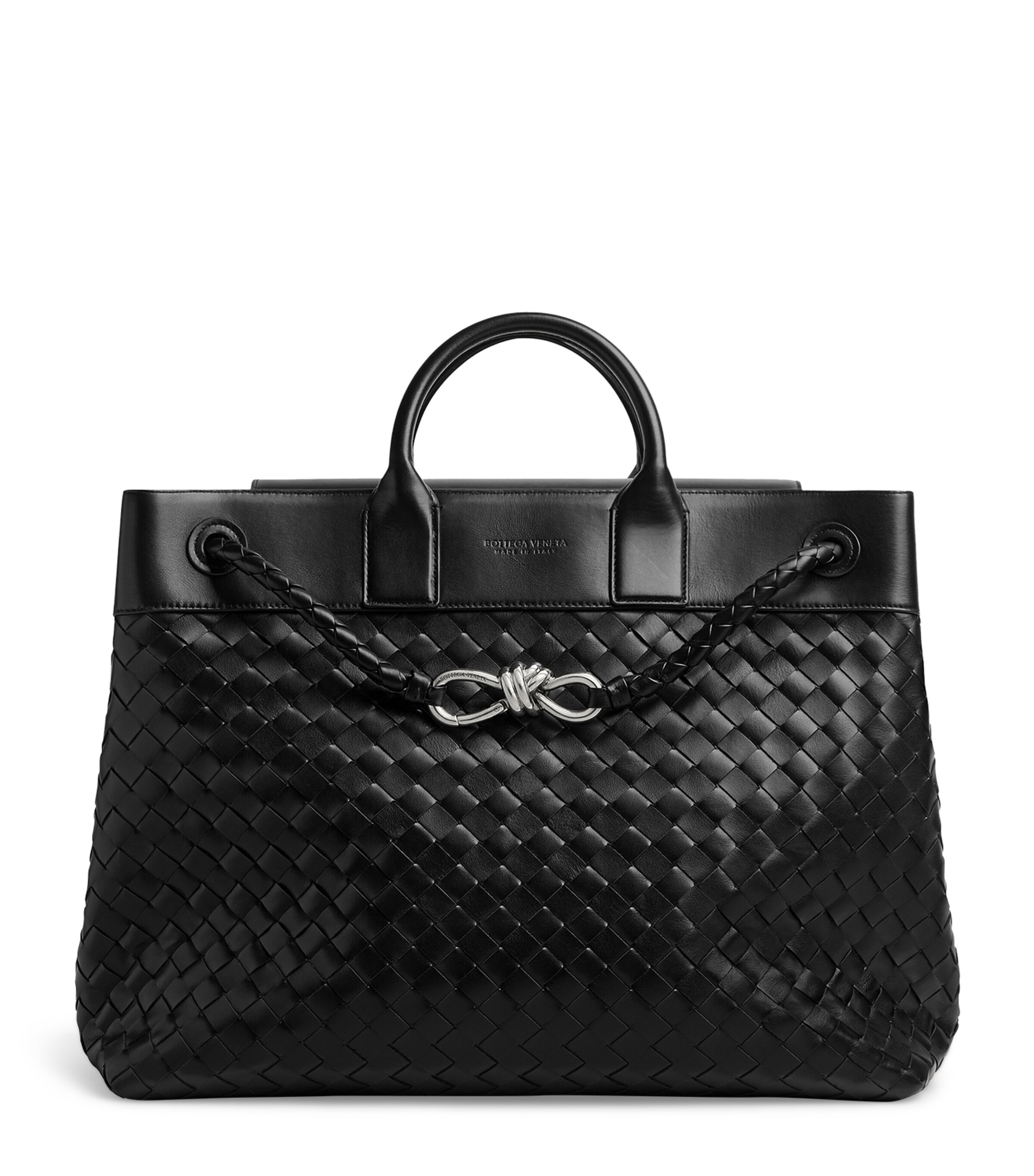 Bottega Veneta Grey Leather Andiamo Voyager Cross-Body Bag
