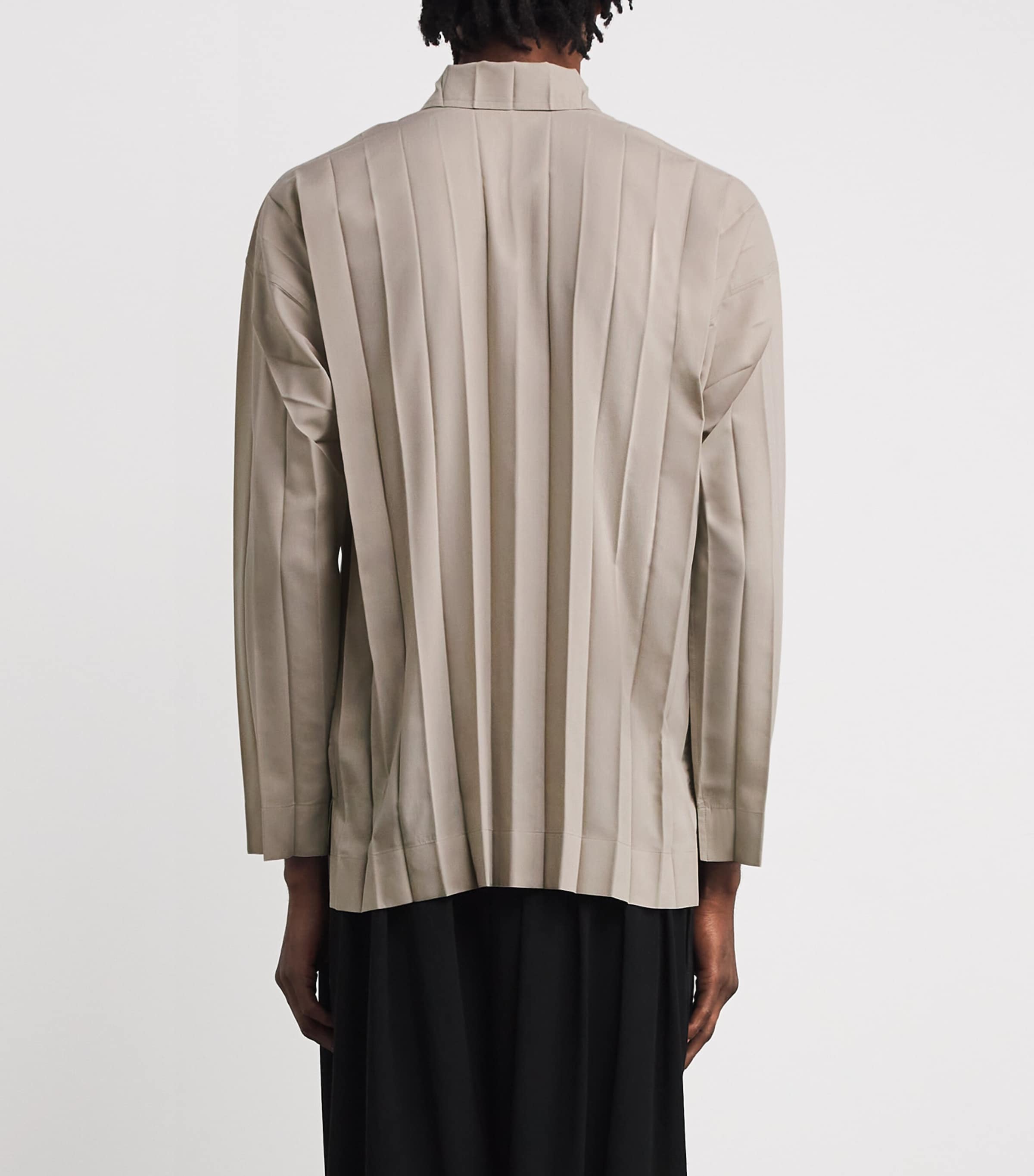 Homme Plissé Issey Miyake Mens Wide Pleated Shirt Gray Image 4