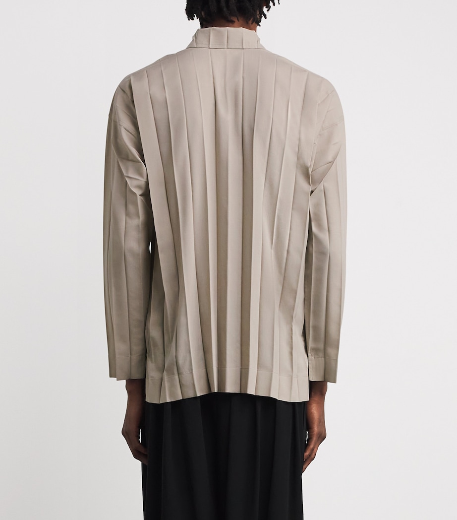 Homme Plissé Issey Miyake Mens Wide Pleated Shirt Gray Image 4