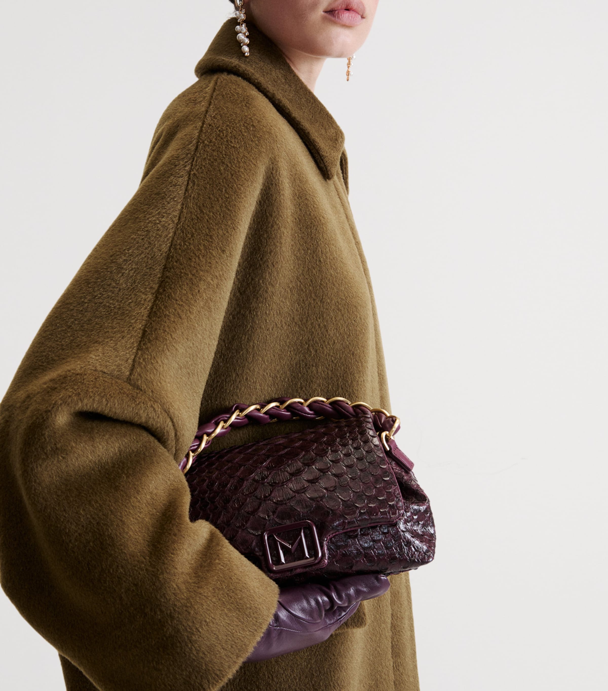Marella Large Le Muse Clutch Bag Blackberry Image 2