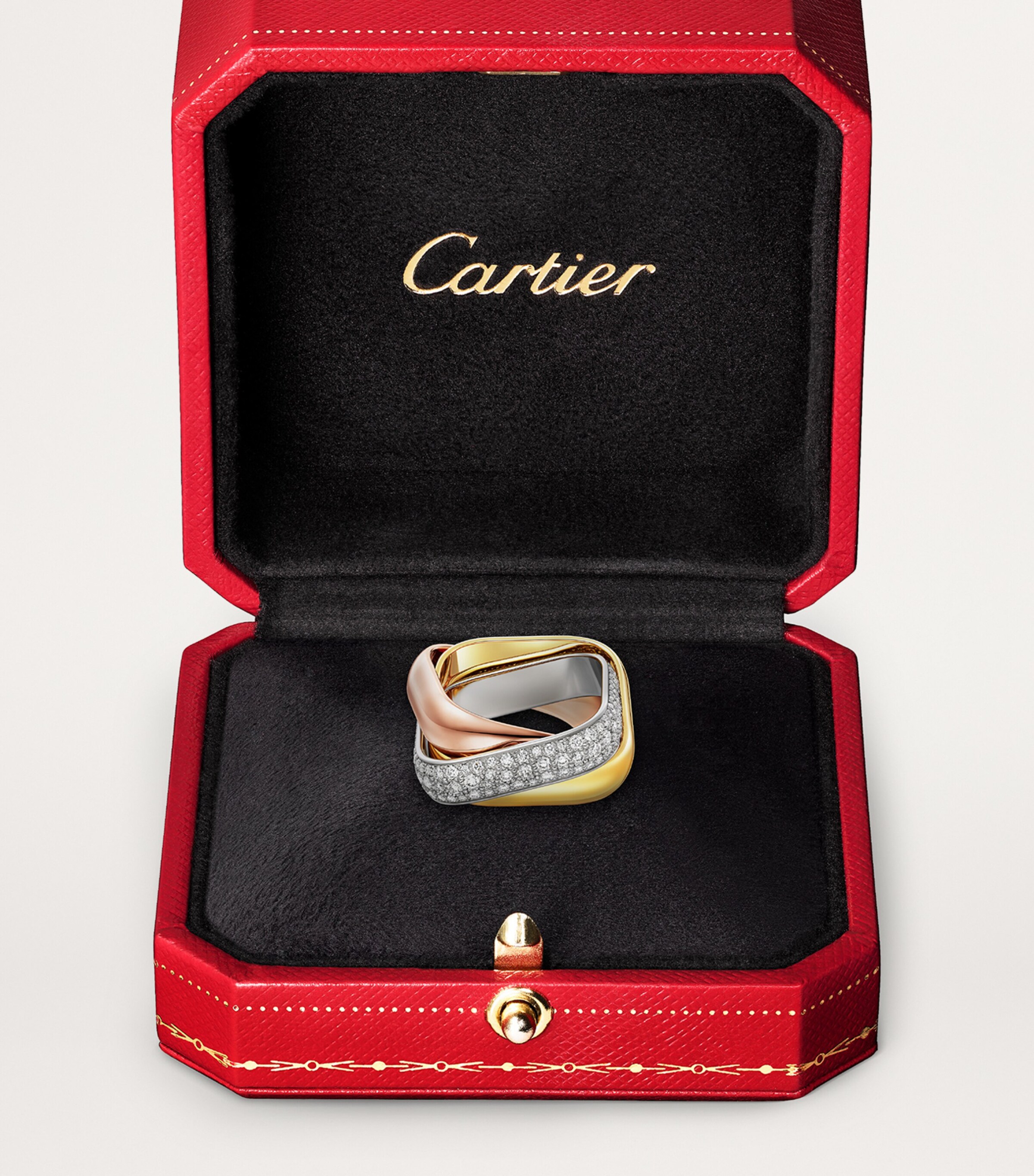 Gold and Diamond Trinity Ring MULTI Image 5