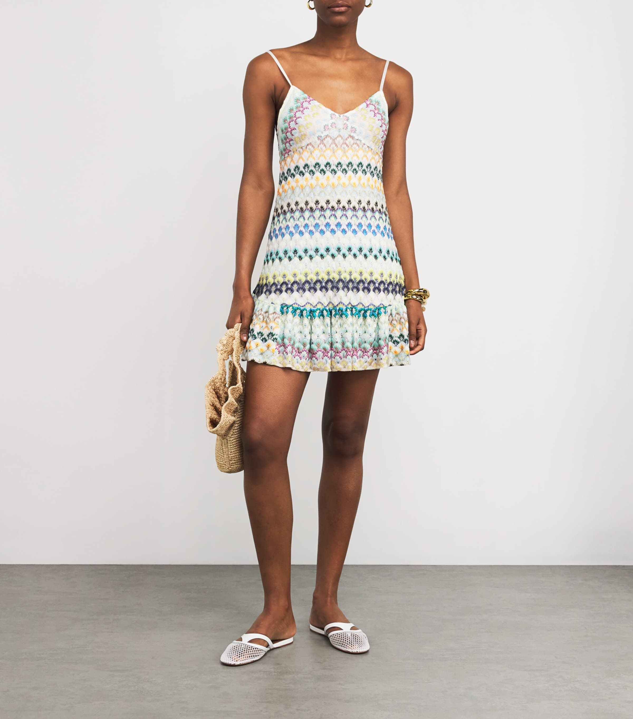 Geometric Jacquard Mini Dress S507H MULTI Image 2