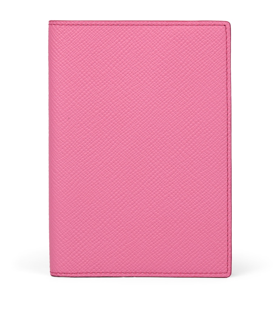Smythson Leather Panama Passport Cover Flamingo Image 1