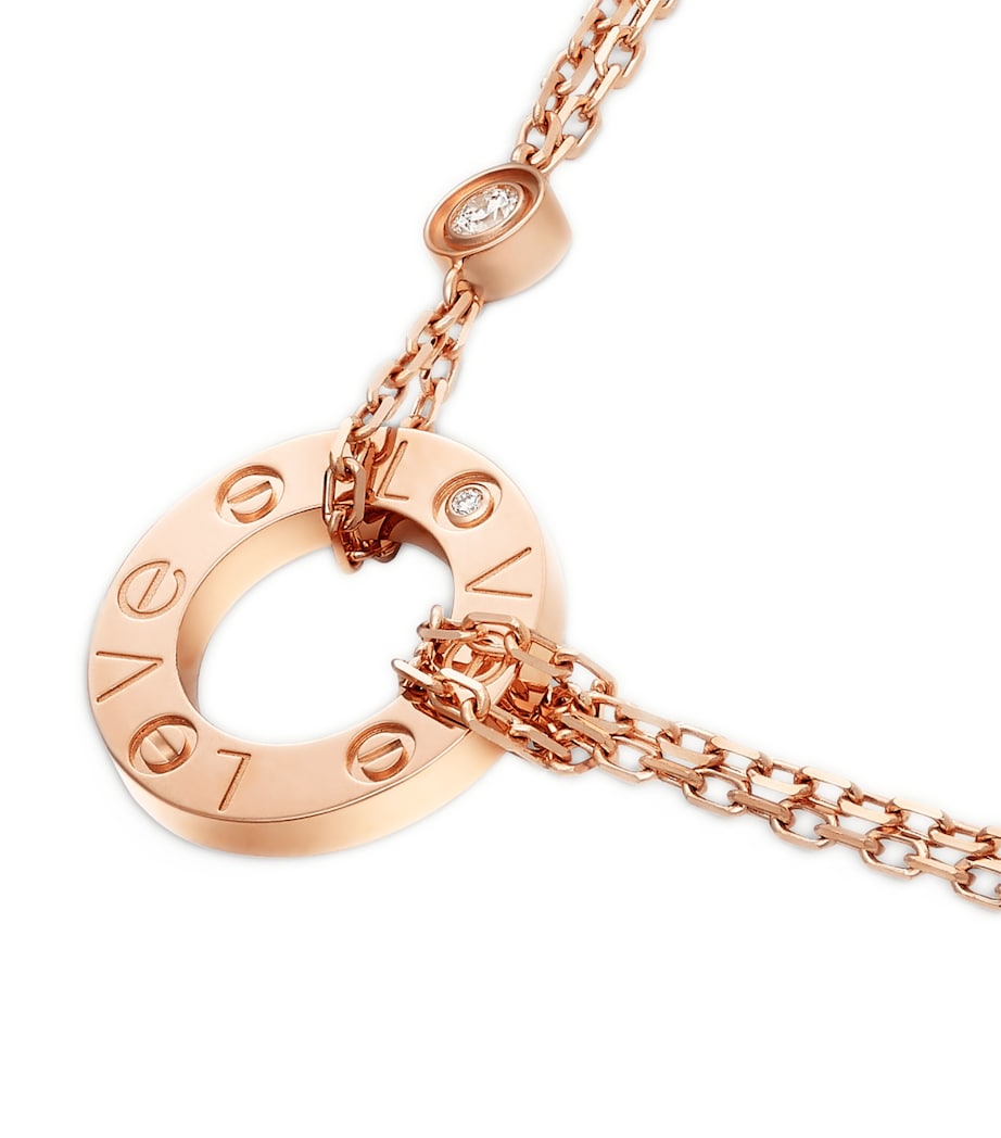 Rose Gold and Diamond LOVE Necklace ROSE GOLD Image 6