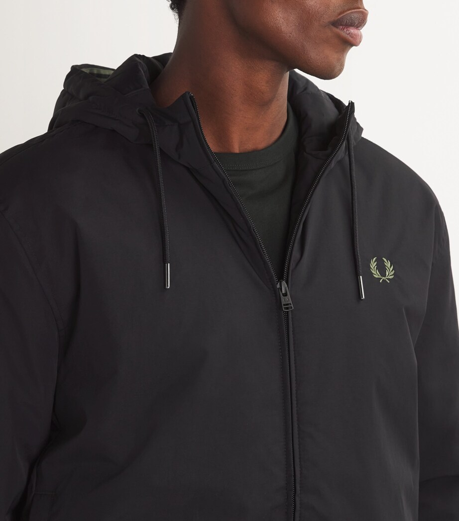 Fred Perry Mens Hooded Brentham Jacket Black Image 6