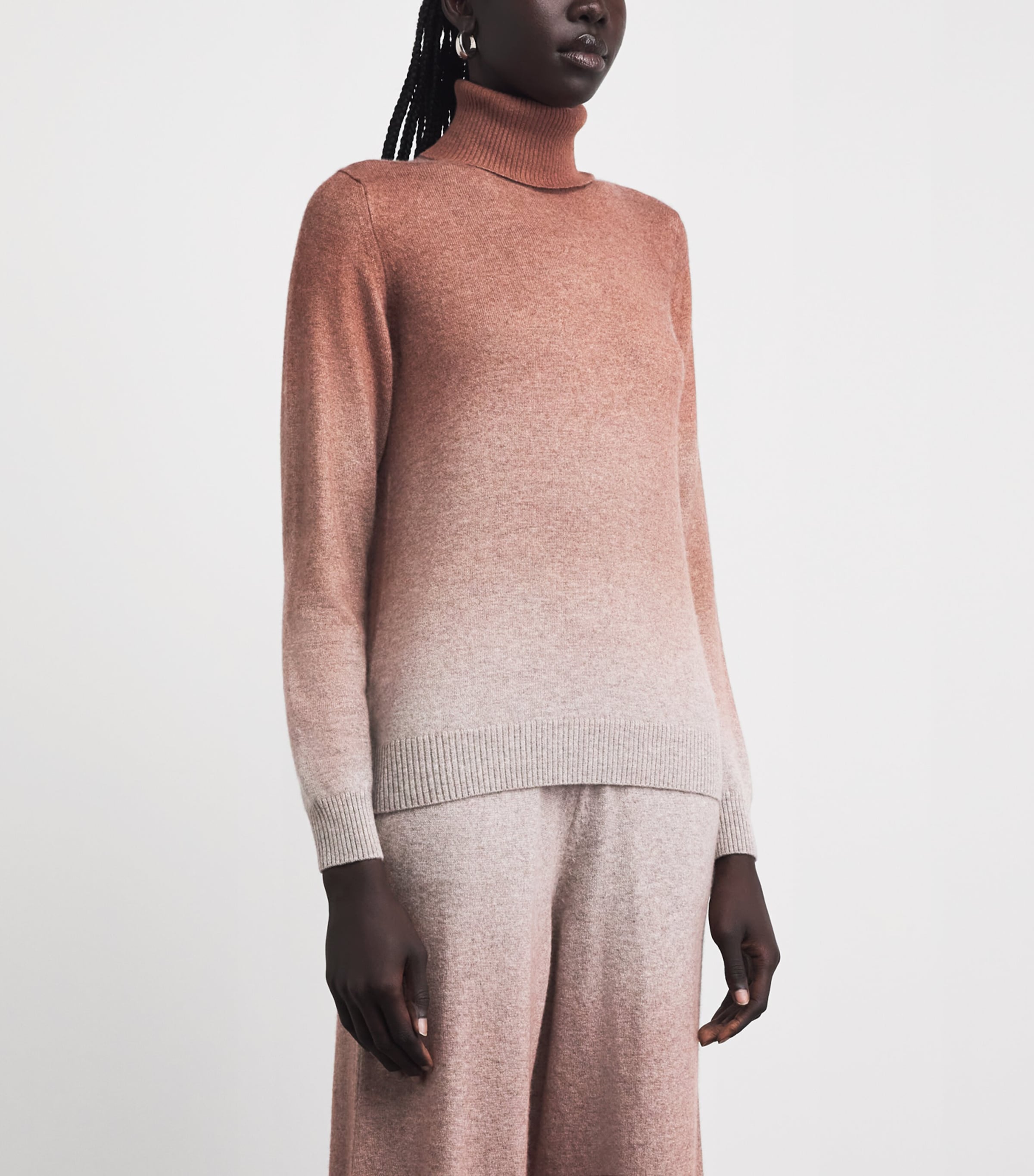 Colombo Womens Cashmere Rollneck Sweater Shaded Brick Image 4