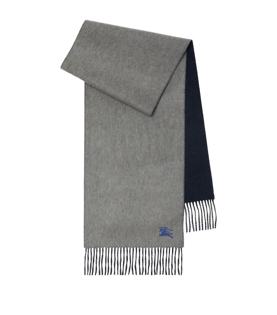 Cashmere Reversible Scarf GREY / NAVY Image 1