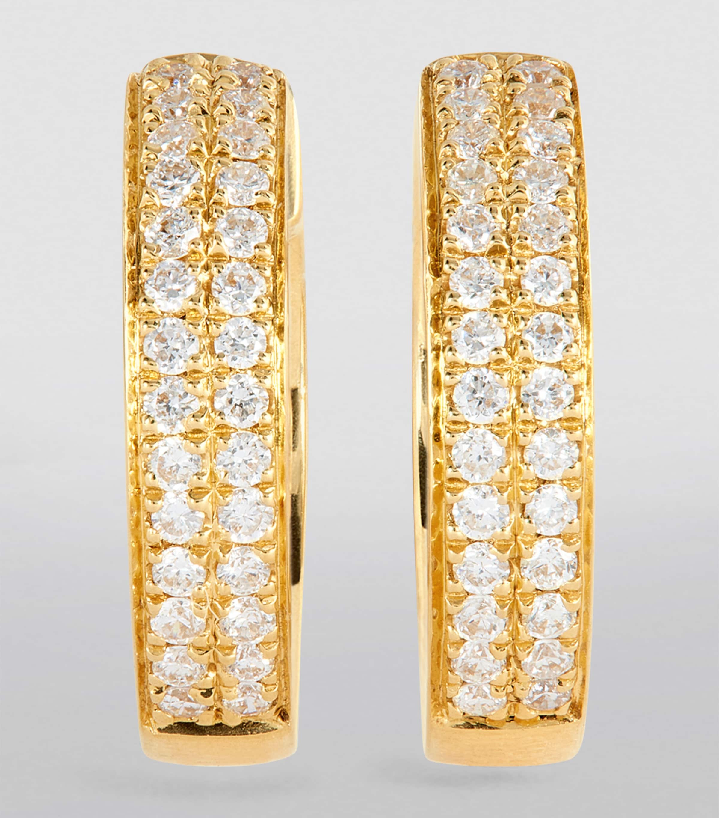 Yellow Gold and Diamond Huggie Earrings YELLOW GOLD Image 2