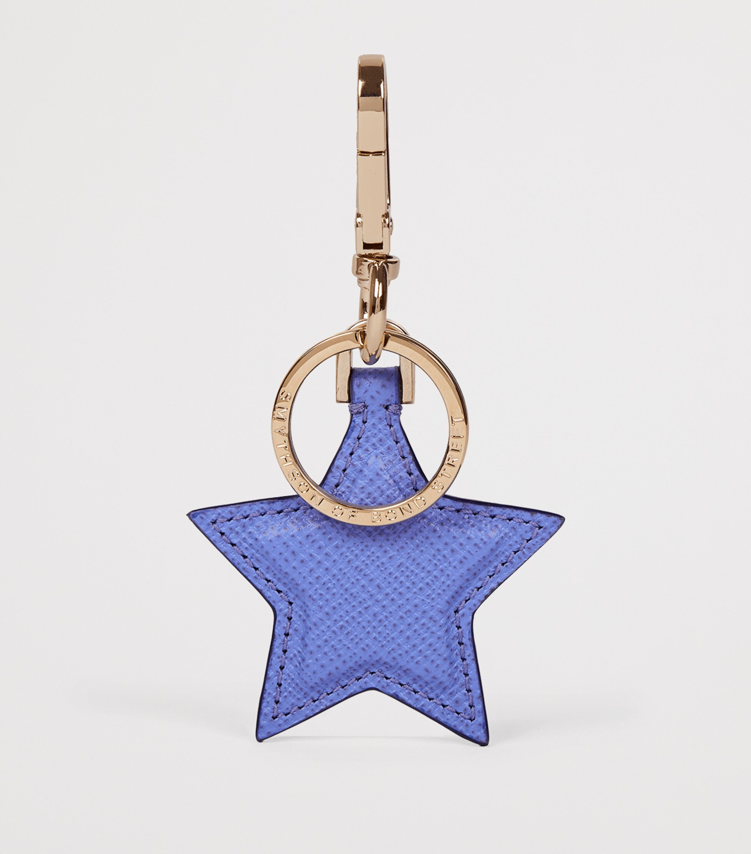 Smythson Panama Leather Star Keyring U Violet Image 2