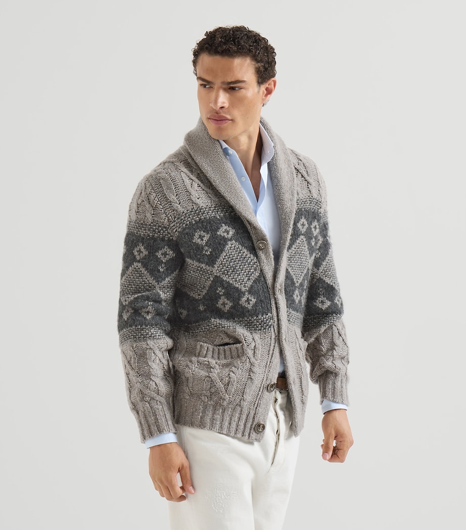 Brunello Cucinelli Mens Virgin Wool-Silk-Cashmere Cardigan Image 2