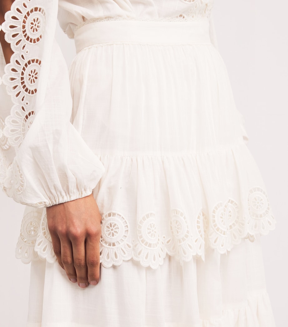 Broderie Anglaise Lucky Midi Skirt IVO/IVORY Image 6