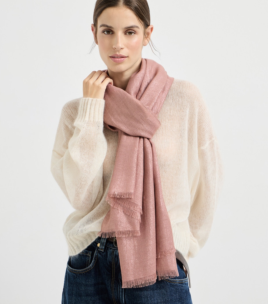 Brunello Cucinelli Cashmere-Silk-Blend Scarf Image 3