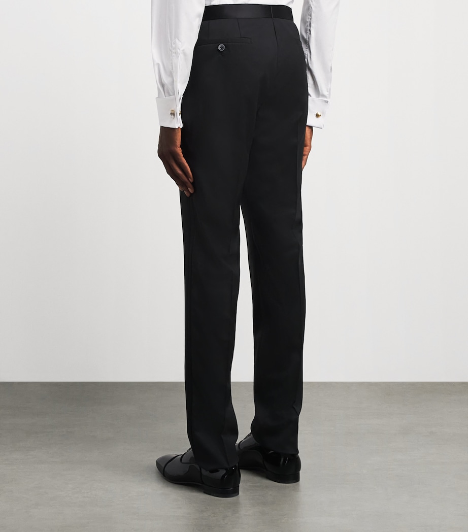 Pal Zileri Mens Wool Satin-Trim Trousers Black Image 5
