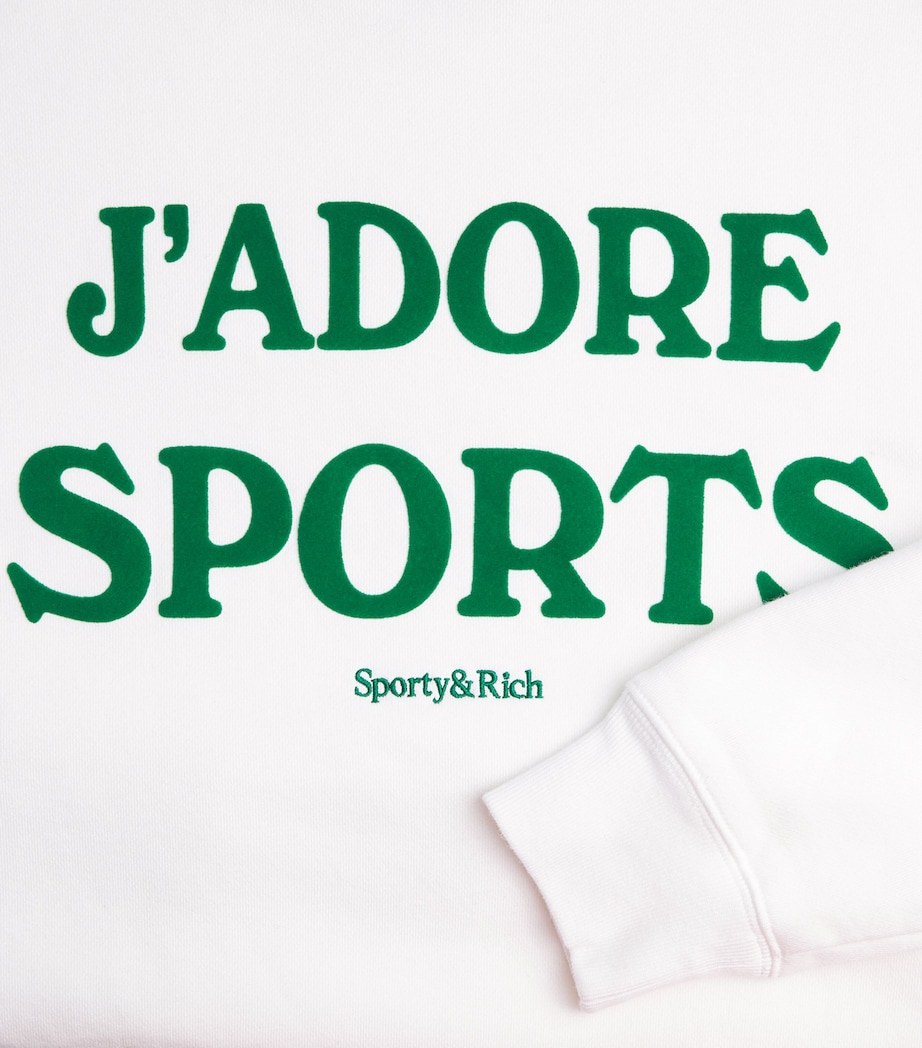 Sporty & Rich Womens Cotton J’adore Sweatshirt White Kelly Image 6