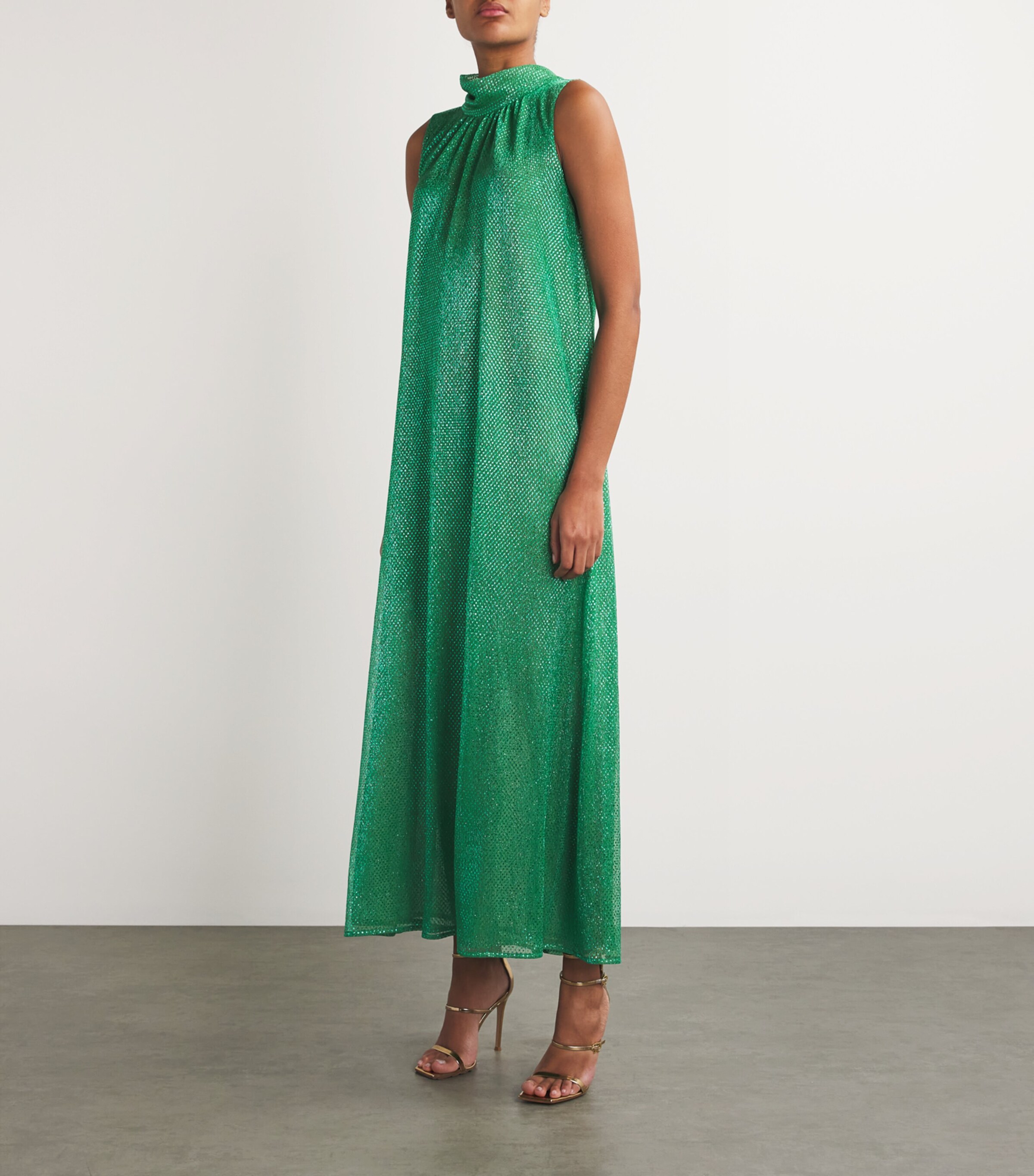 Metallic Cape Maxi Dress 236 BILLIARD Image 6