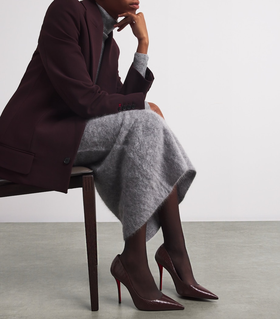 Miss Z Alligator-Embossed Leather Pumps 100 R839 Image 6