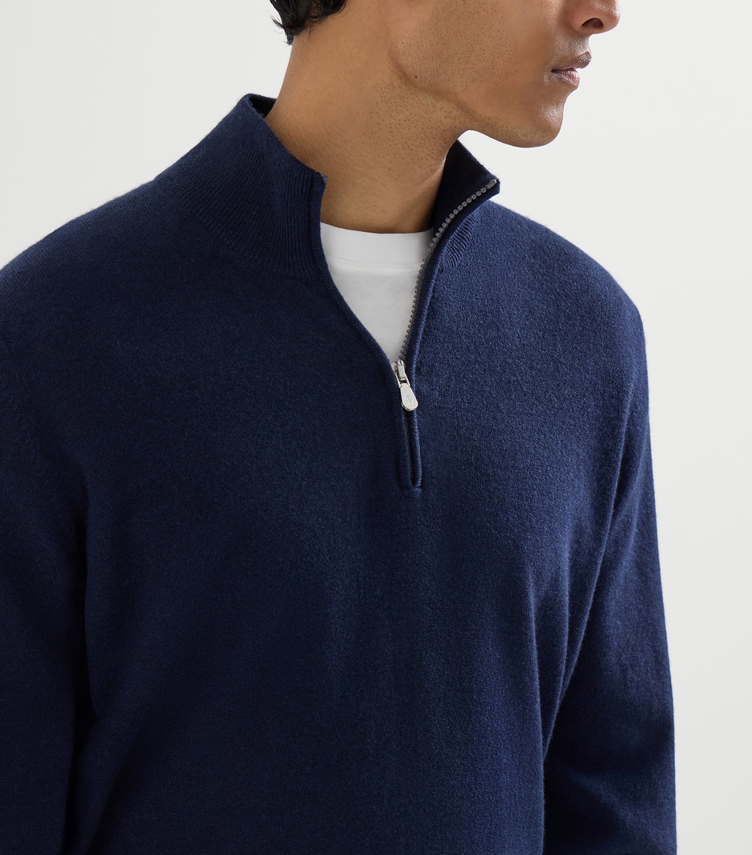 Brunello Cucinelli Mens Cashmere Quarter-Zip Sweater Image 6