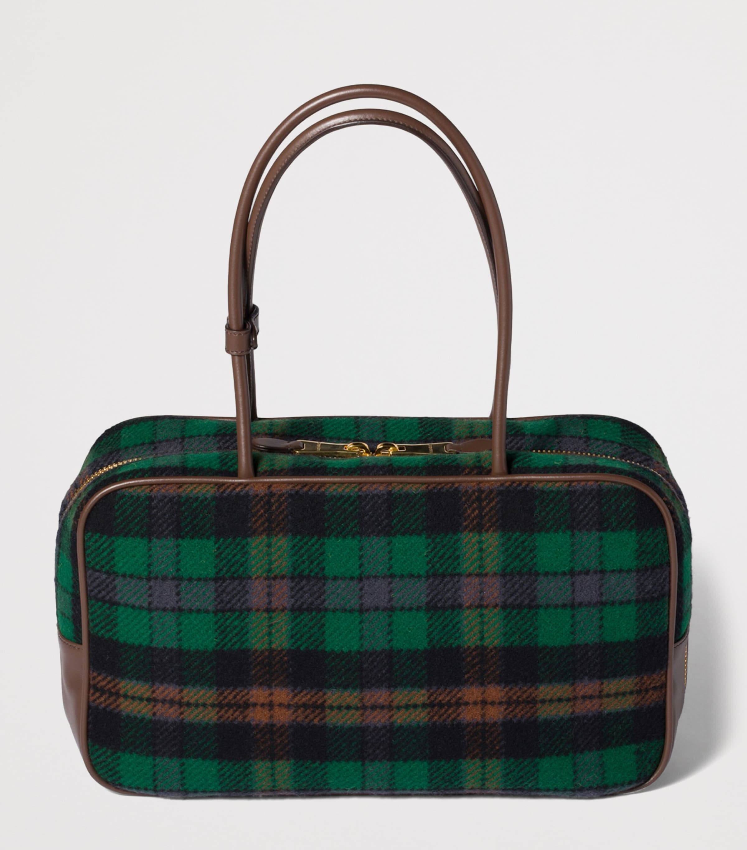 Tartan-Leather Beau Top-Handle Bag F0CMV Image 3
