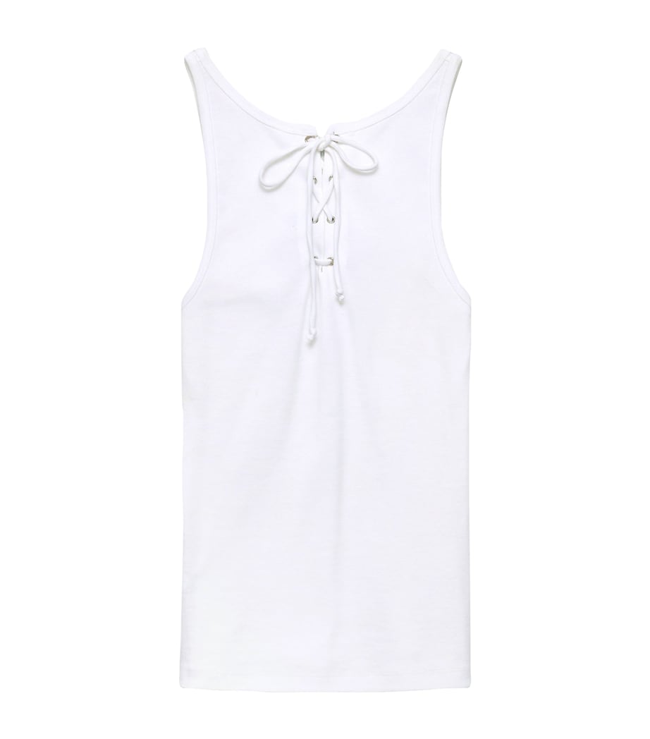 Ribbed Lace-Up Top F0009 Image 1