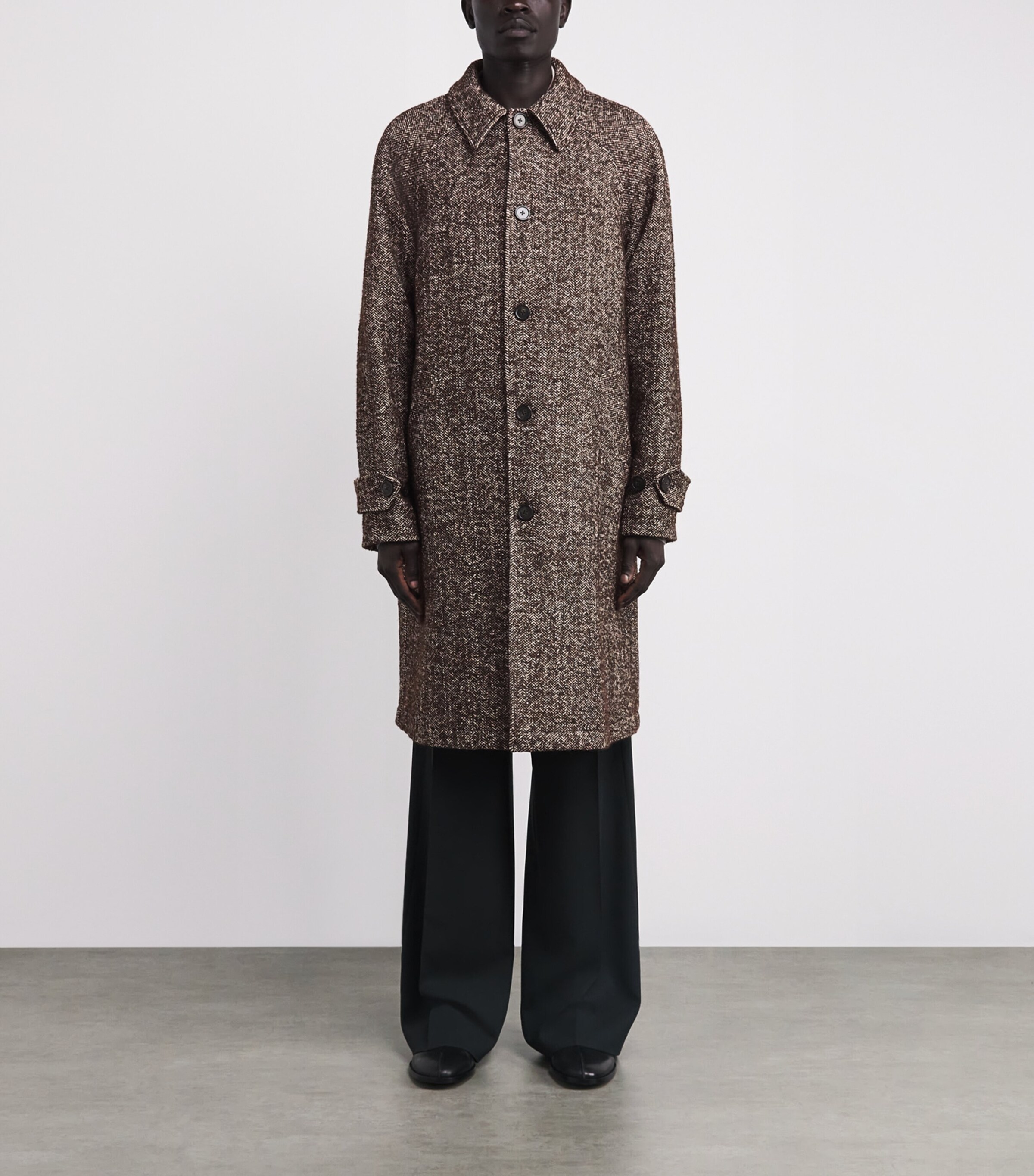 Wool-Blend Herringbone Overcoat ICEDCOFFEE/ECRU Image 3