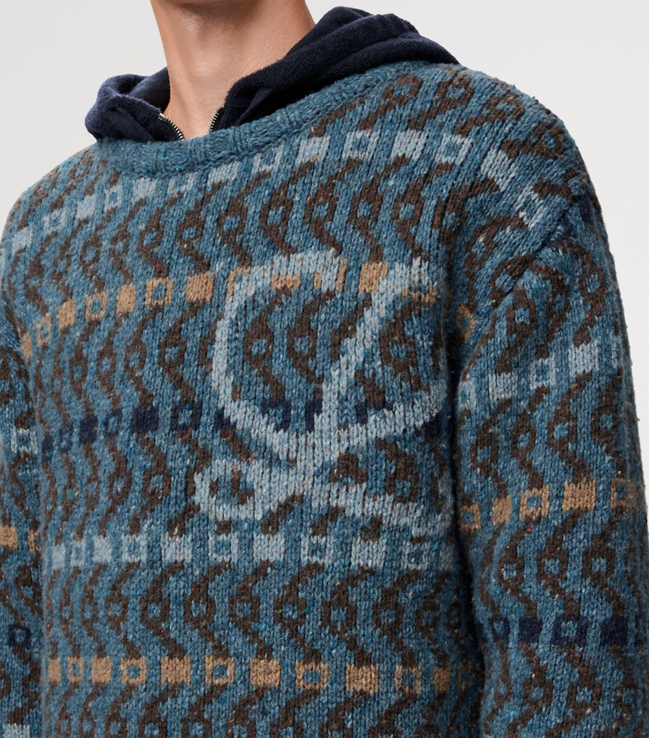 Wool-Blend Geometric Sweater BLUE/MULTICOLOR Image 5