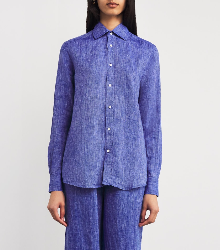 Linen The Boyfriend Shirt LAPIS BLUE Image 3