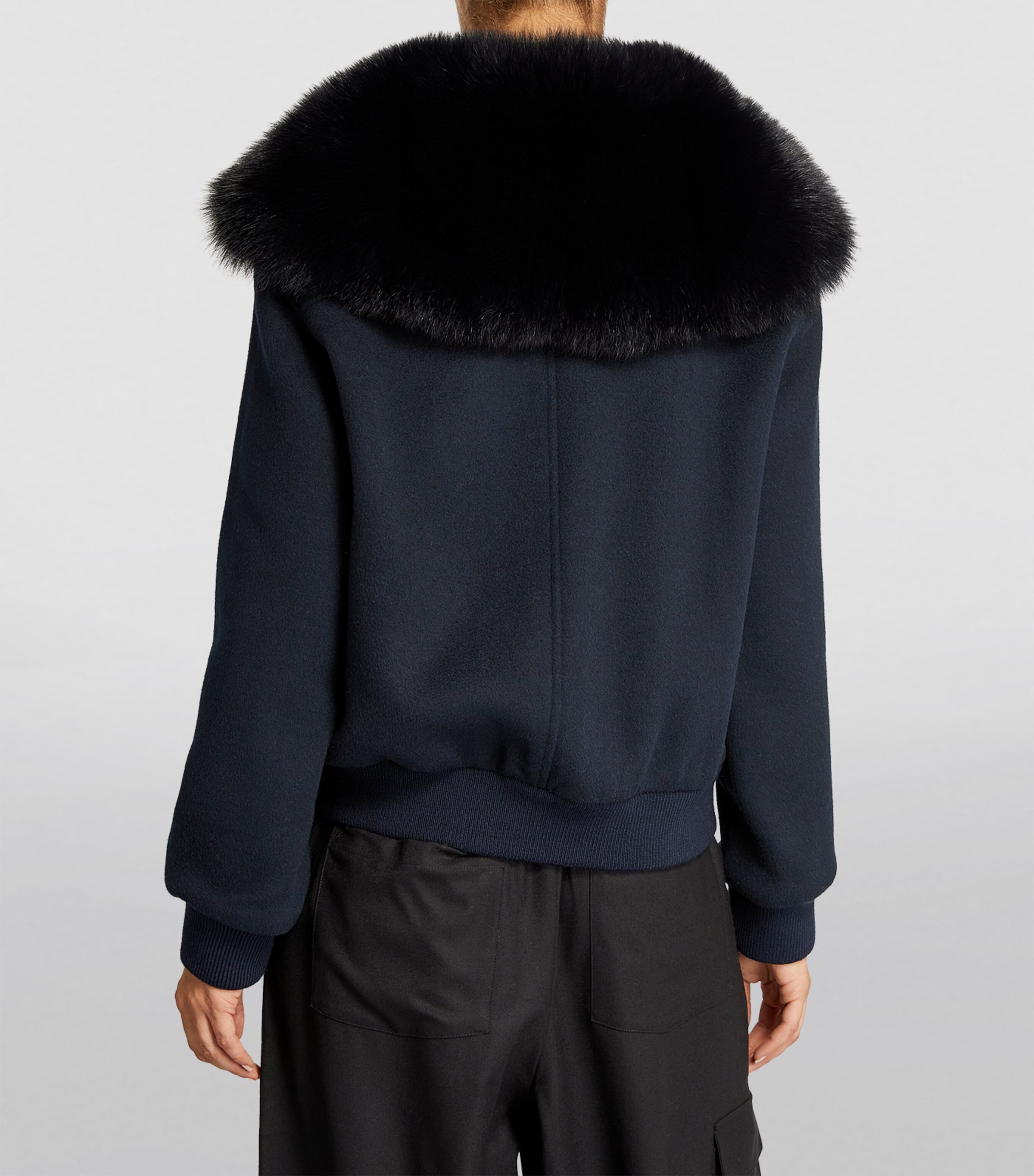Fur-Collar Bomber Jacket A7033 Image 4