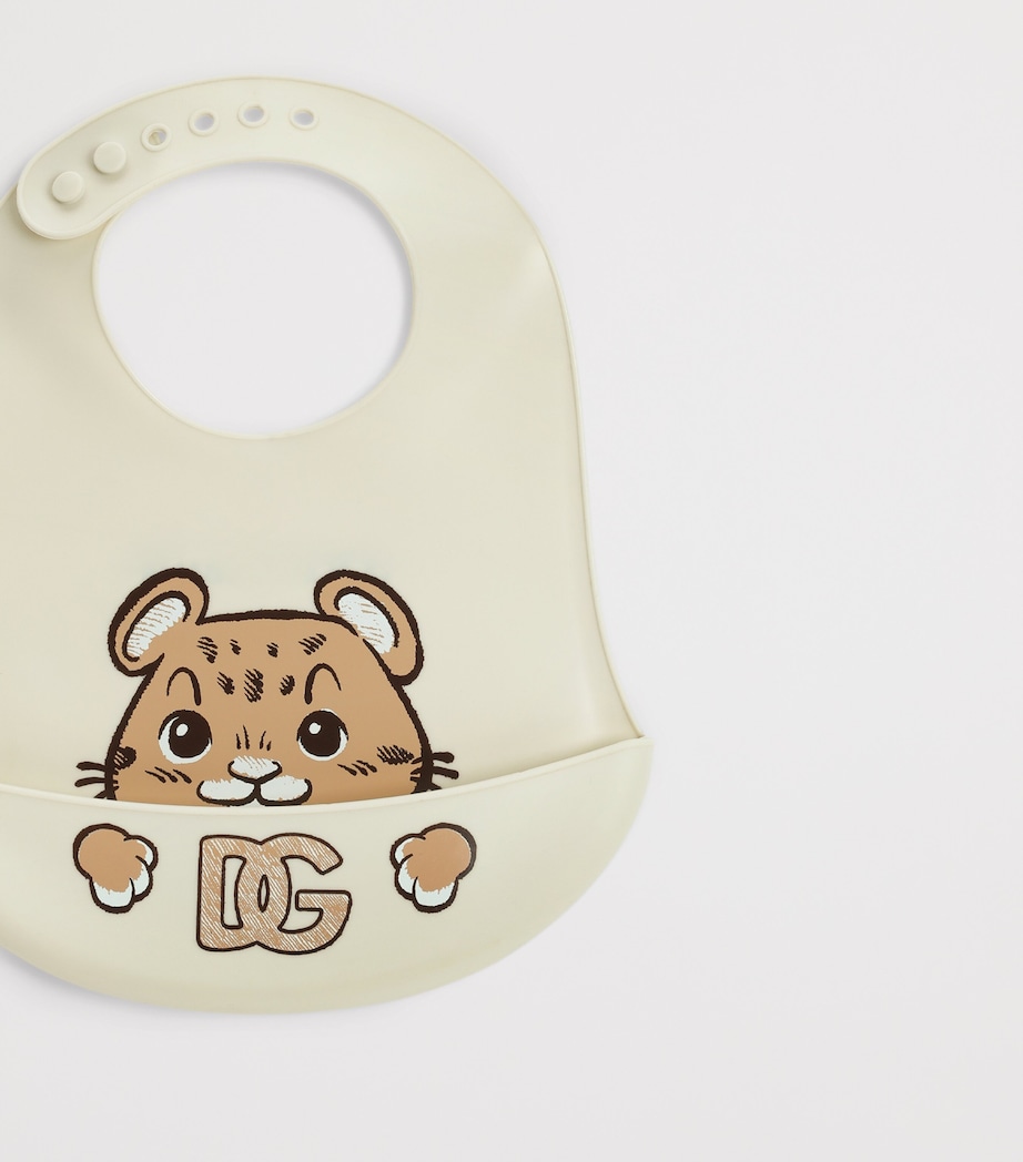 Dolce&Gabbana Kids Leopard Design Bib Very Light Cre Image 3