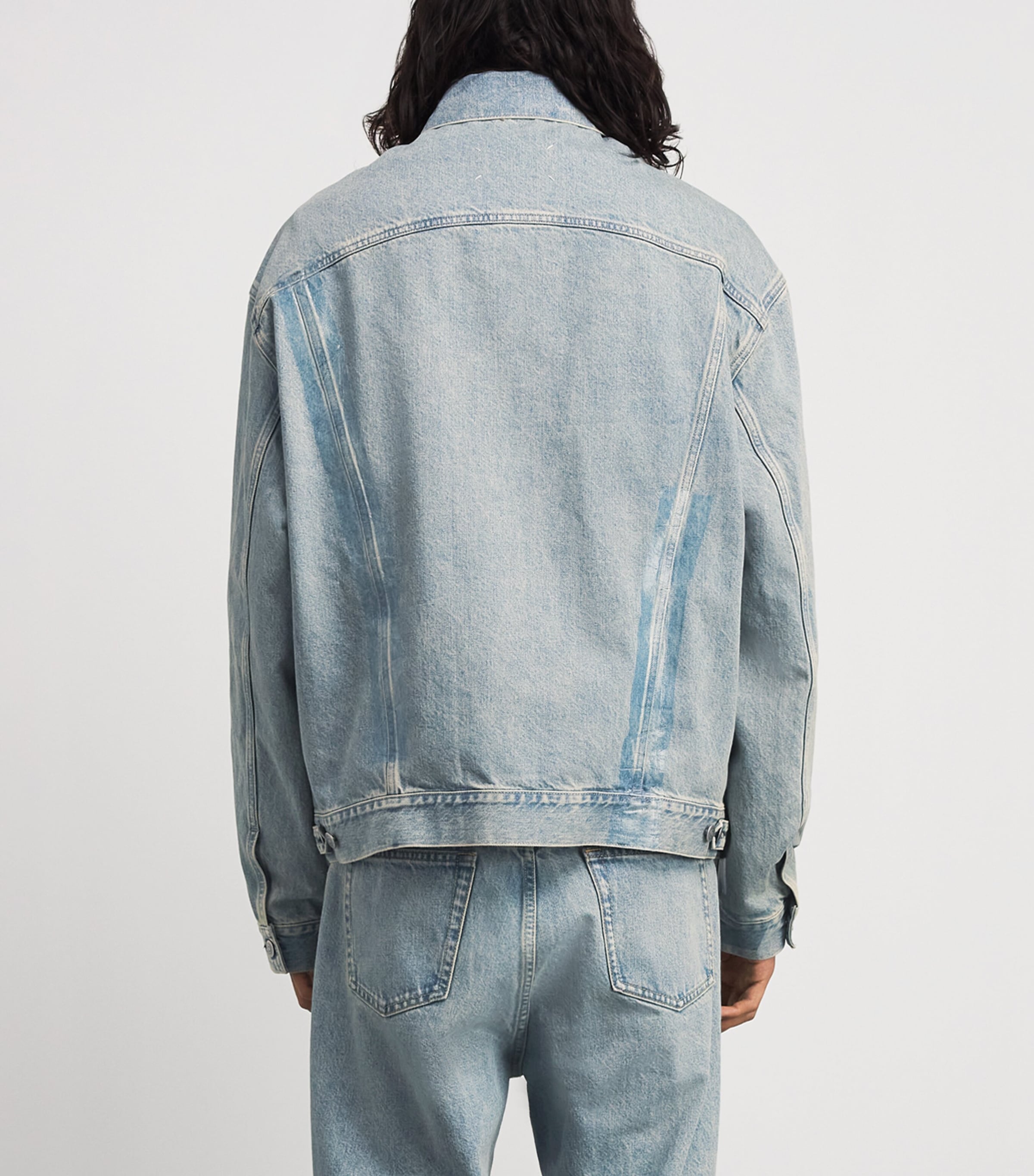 Maison Margiela Mens Distressed Denim Jacket Ice Blue Image 5