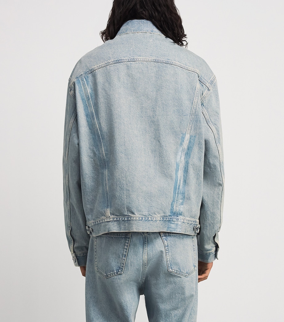 Maison Margiela Mens Distressed Denim Jacket Ice Blue Image 5