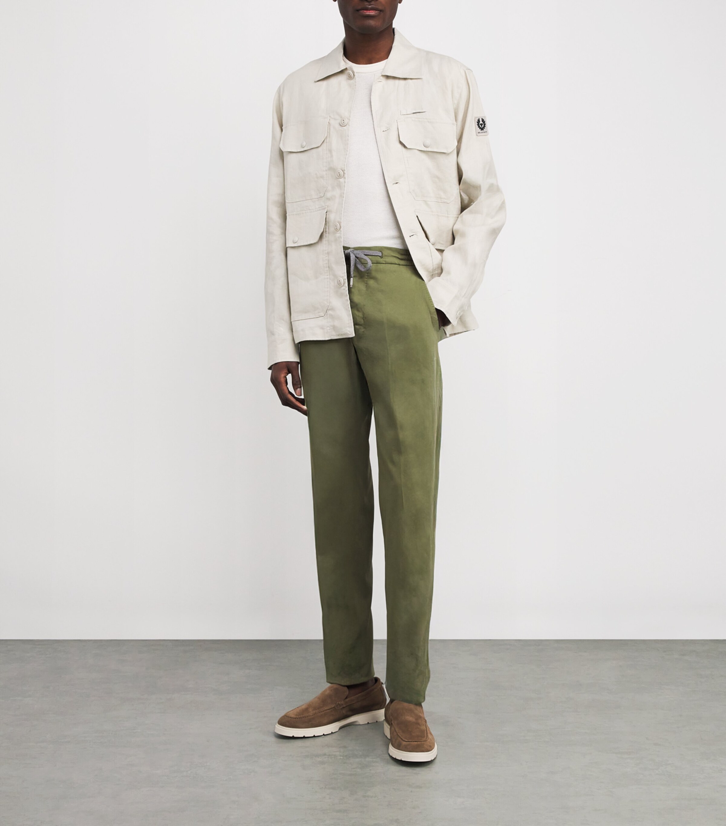 Cotton-Silk-Blend Drawstring Tailored Trousers MP11 Image 2