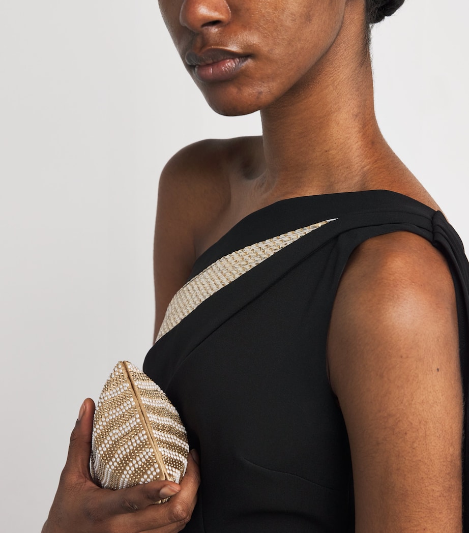 Crystal One-Shoulder Gown BLACK Image 4