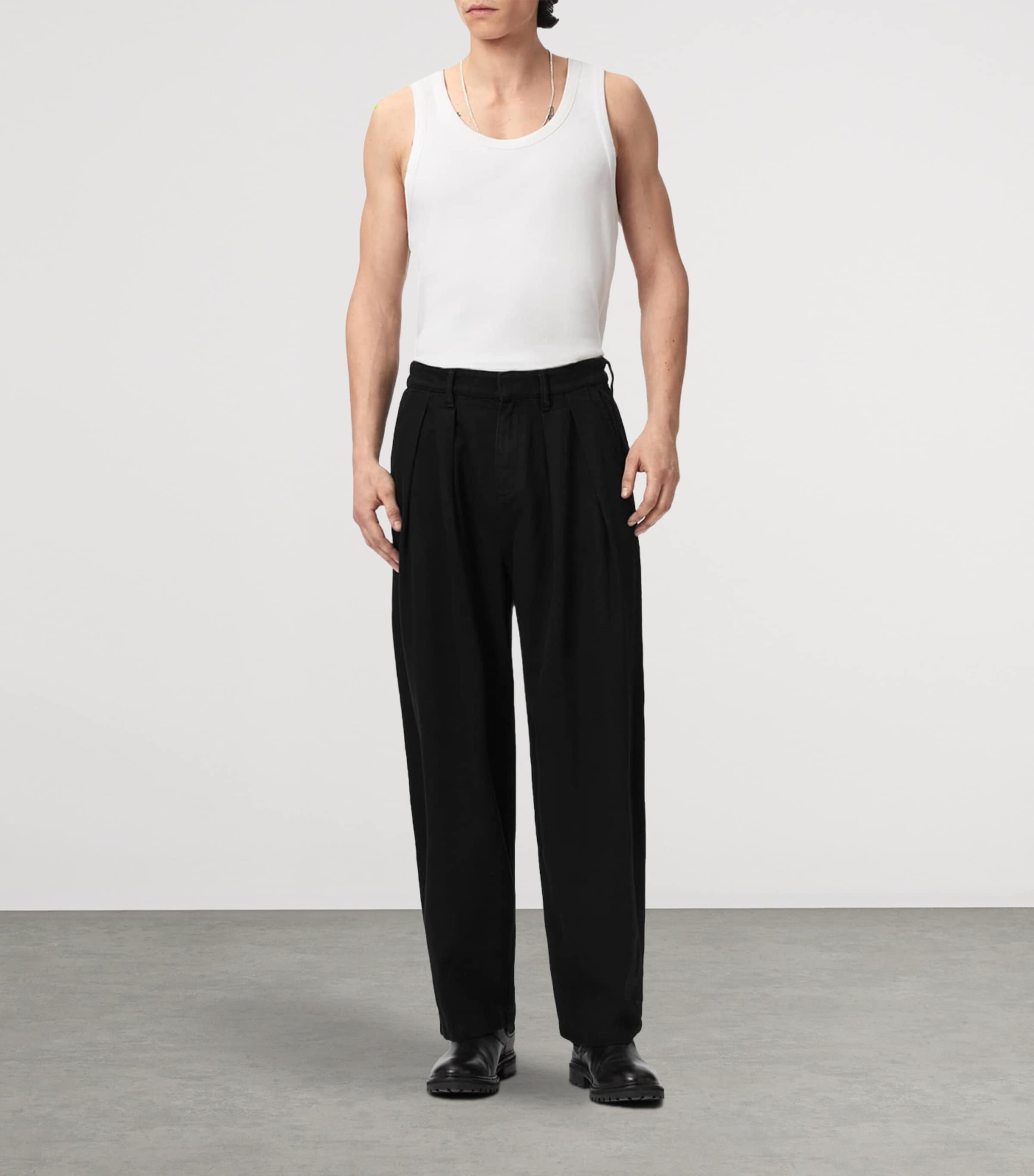 AllSaints Mens Becco Trousers Black Image 6