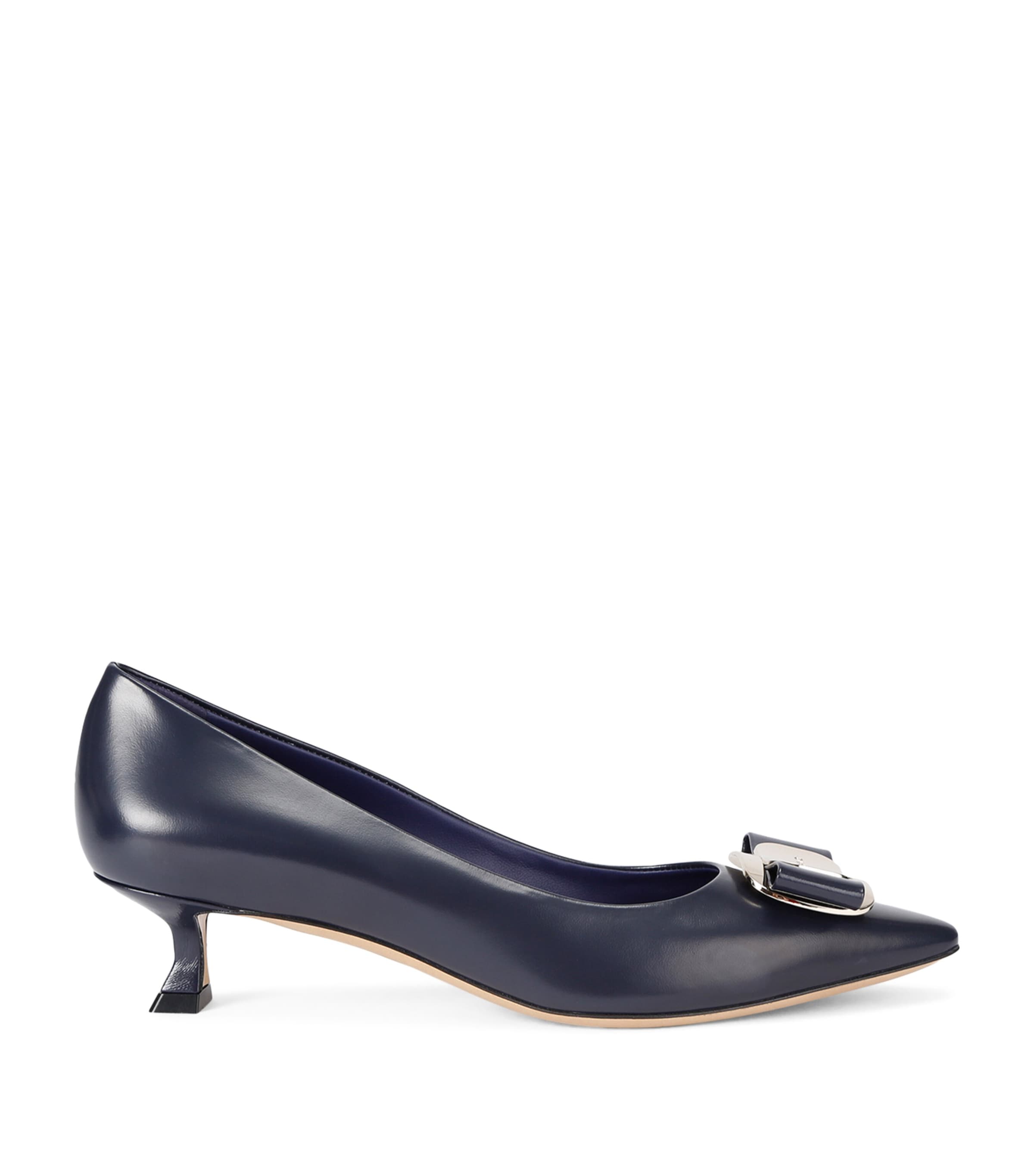 Ferragamo Leather Zelma Pumps 40 In Blue