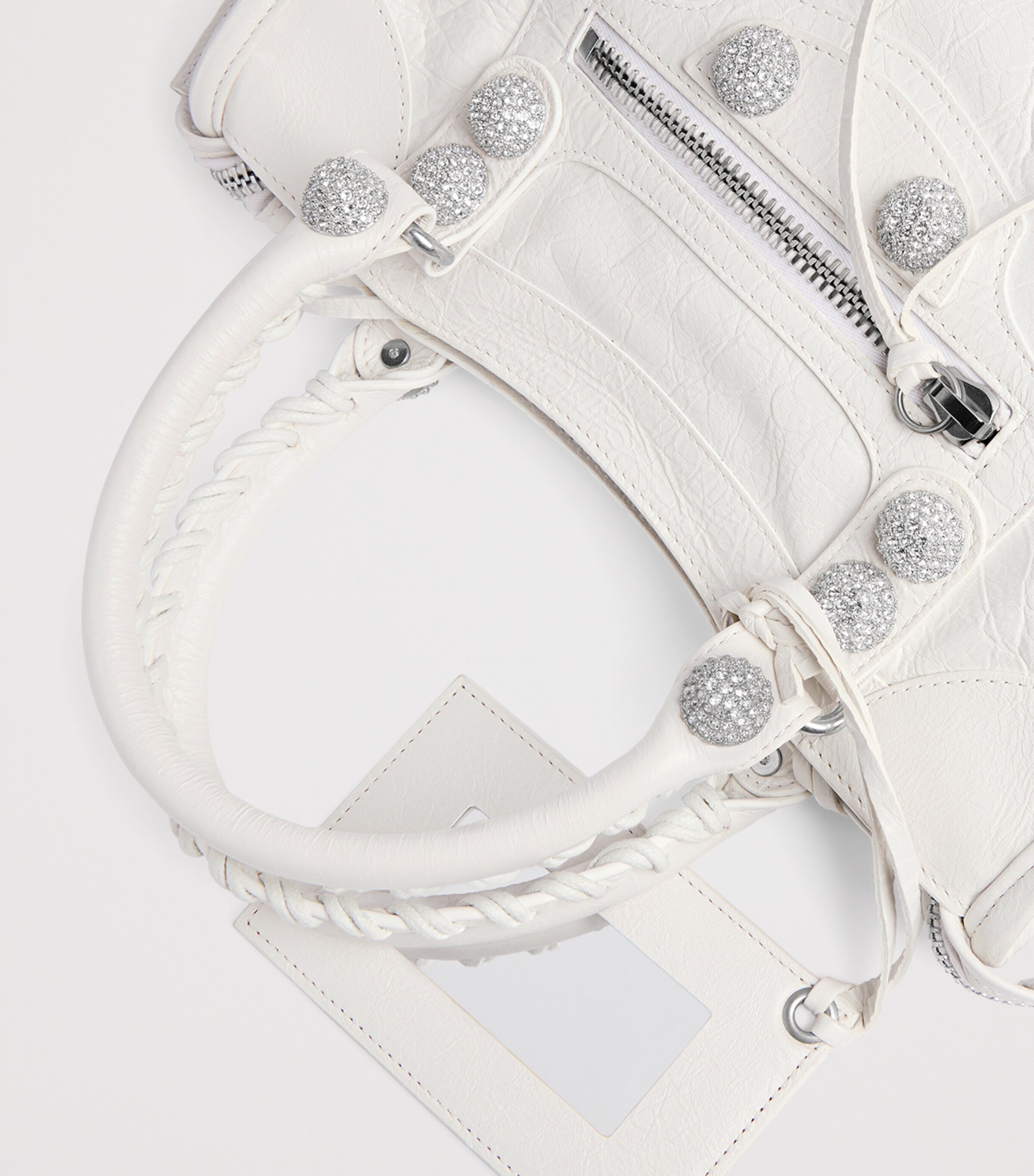 Balenciaga Small Leather Embellished Le City Top-Handle Bag Image 8