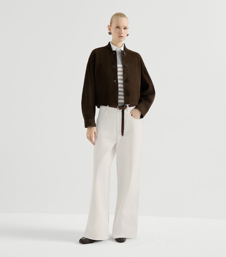 Brunello Cucinelli Womens Cotton-Blend Stripe Sweater Image 2