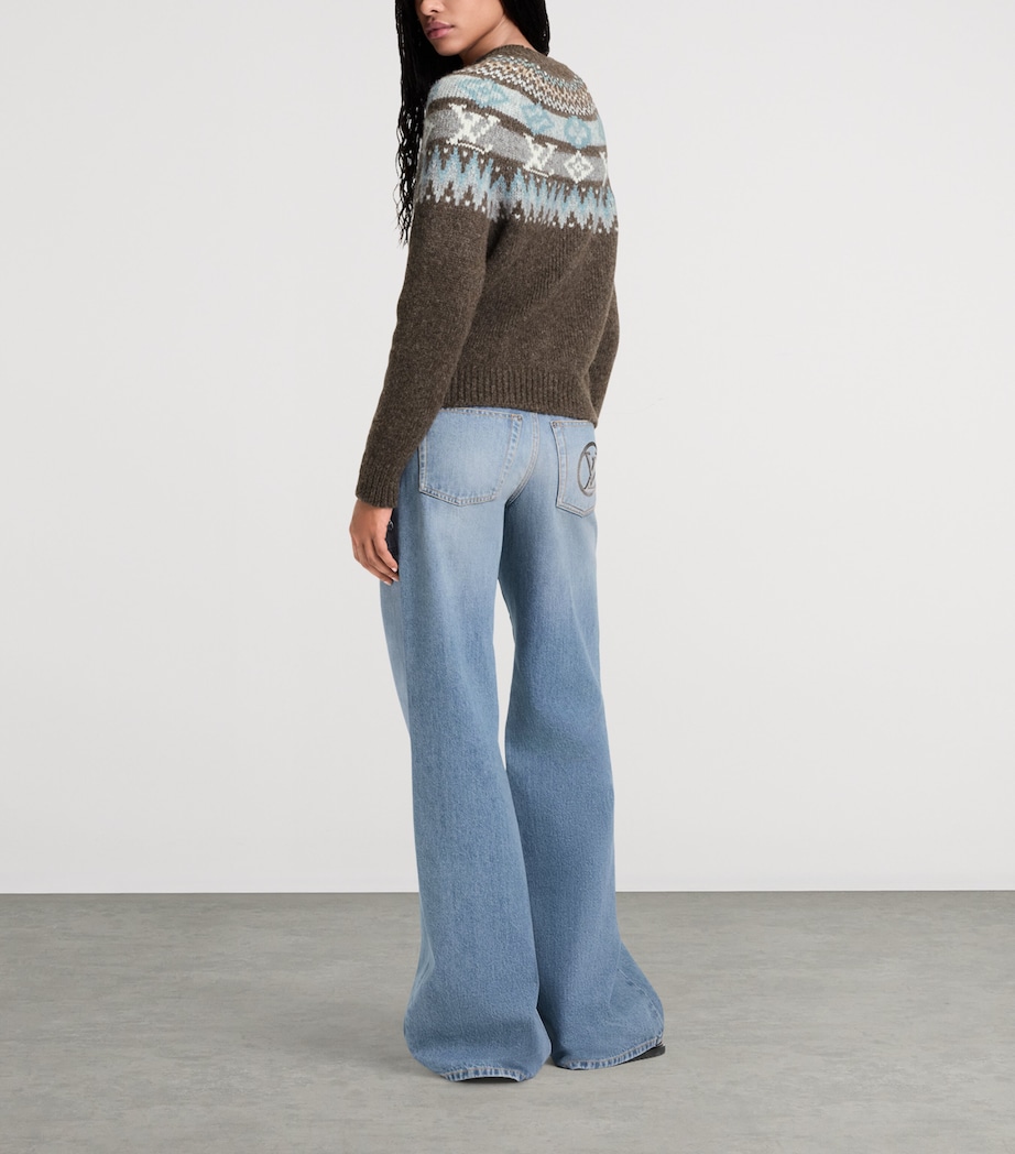 Wool-Blend Jacquard Monogram Sweater GREY Image 5