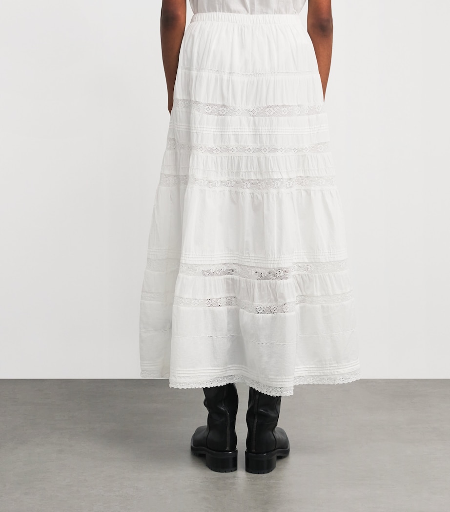 Cotton Rivoli Maxi Skirt WHITE Image 4