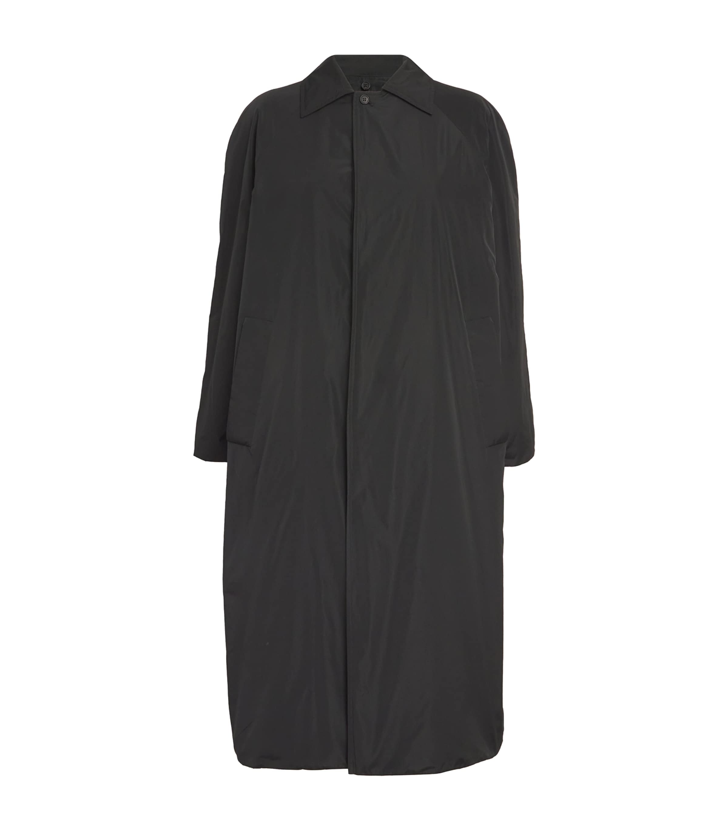 Shop Fabiana Filippi Taffeta Trench Coat With Detachable Foulard In Black