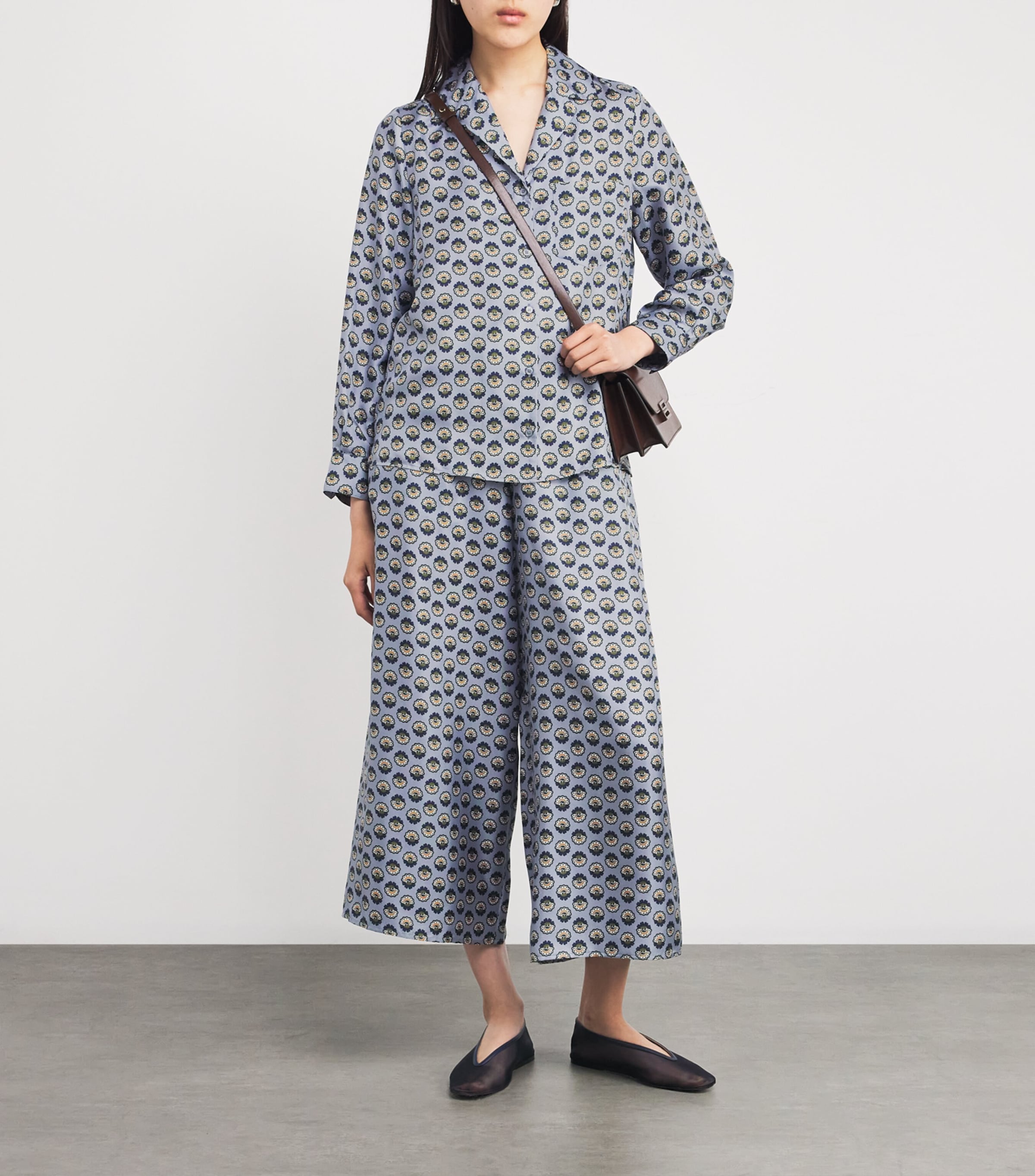 Silk Printed Trousers LIGHT BLUE Image 2