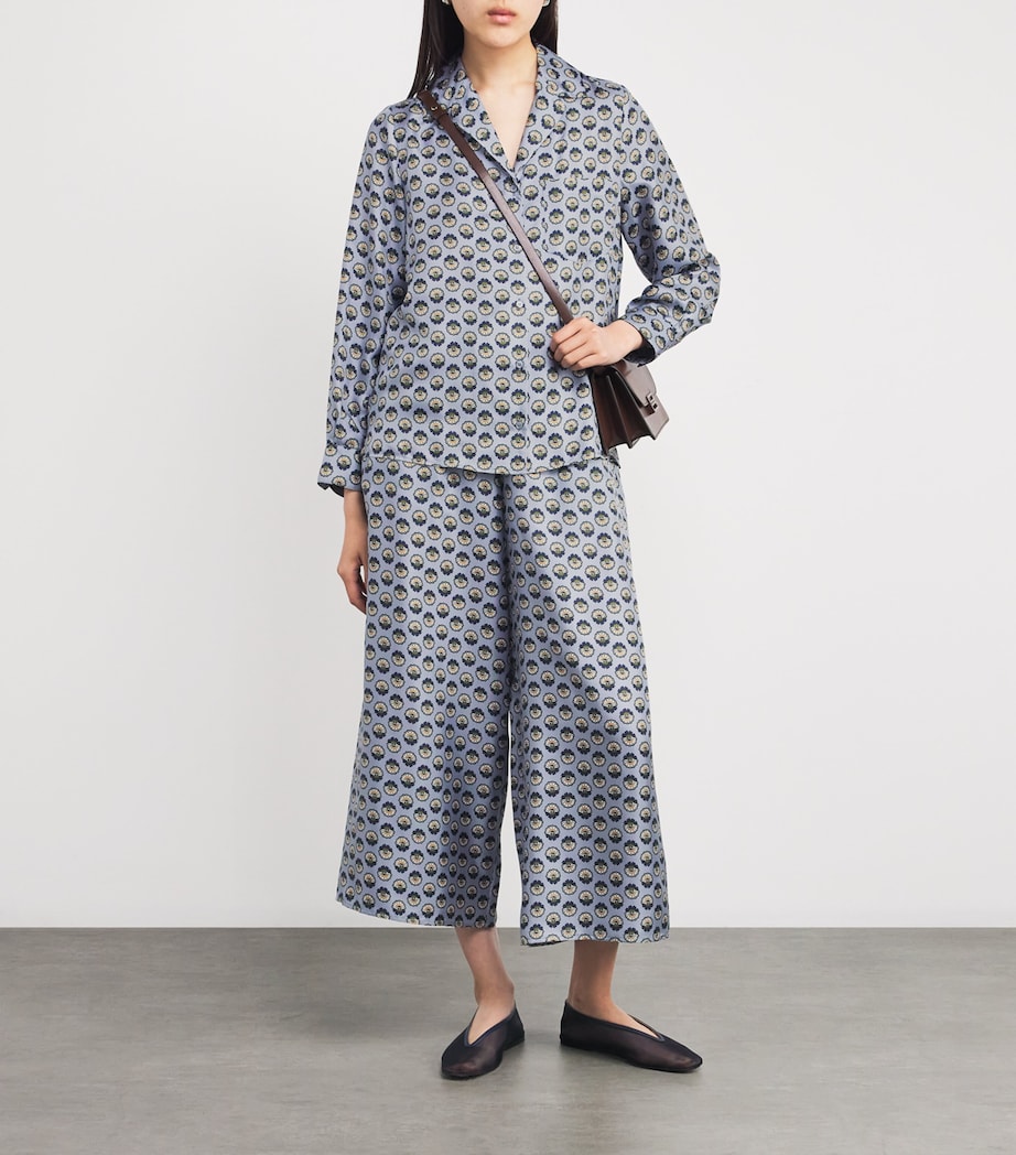 Silk Printed Trousers LIGHT BLUE Image 2